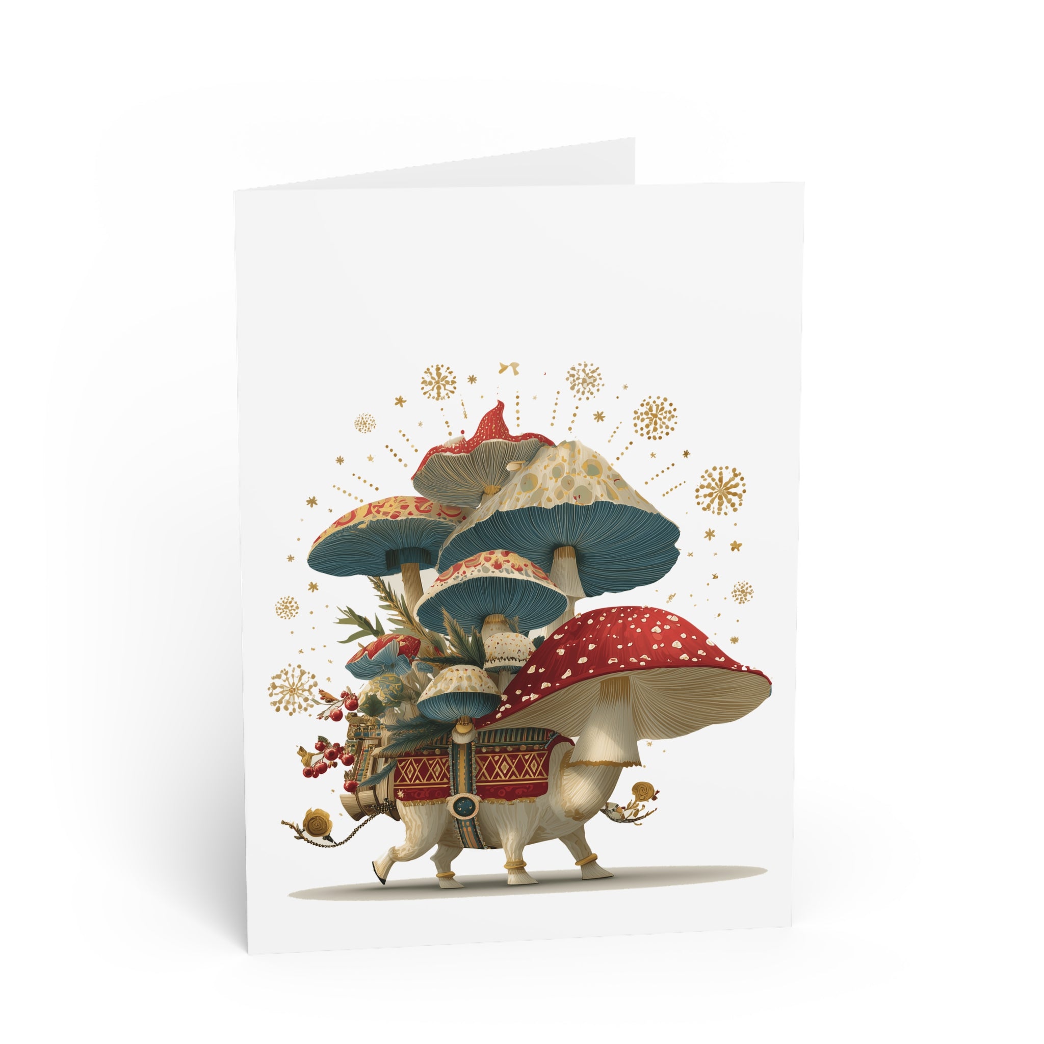 Mycological Wanderer: Surreal Mushroom Creature, Botanical Fantasy Art, Digital Illustration Landscape | Custom Orders Accepted