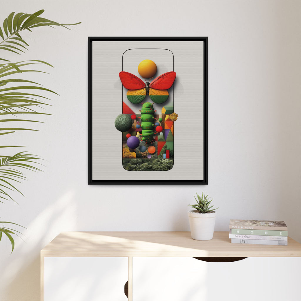 Metamorphosis Framed Print : Geometric Nature Transformation, Vibrant Butterfly Composition   |  Personalized & Custom Orders Available