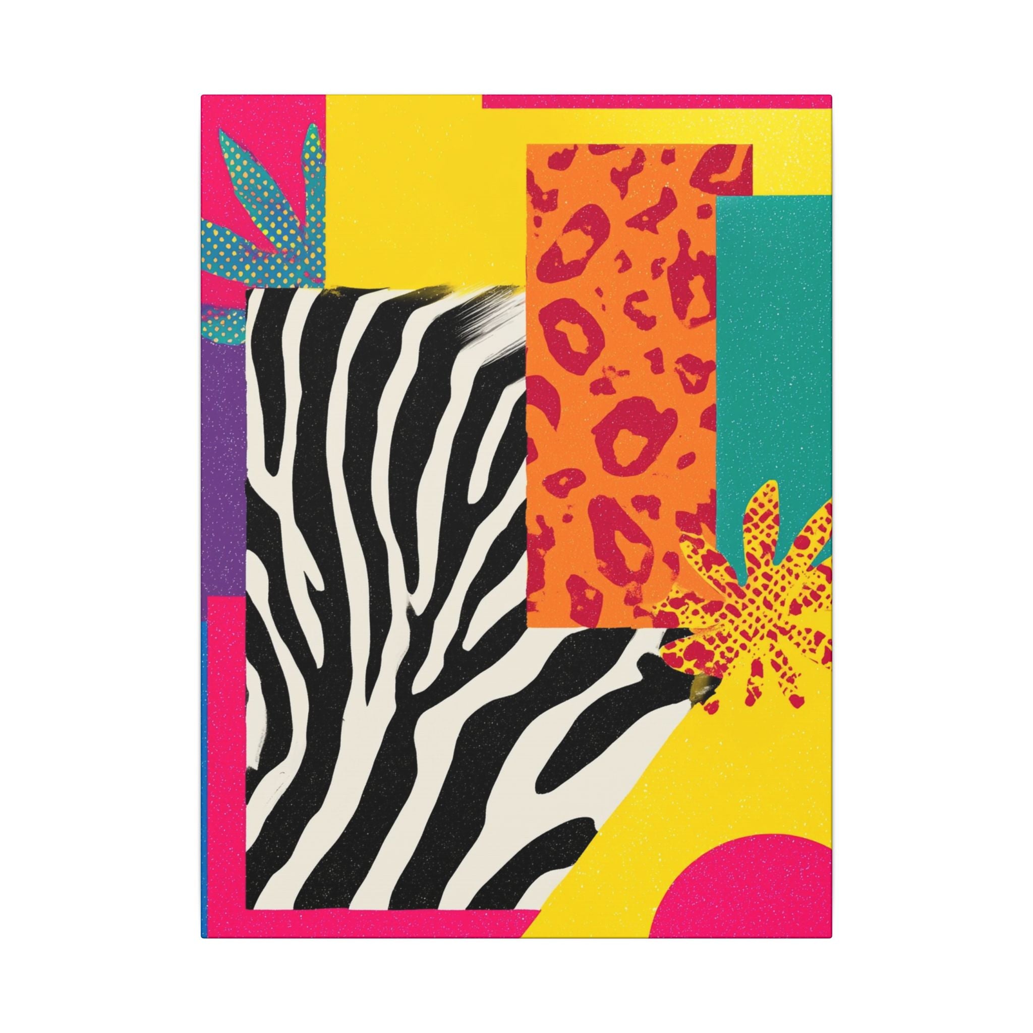 Copy of Pop Geometry: Zebra Leopard Fusion, Geometric Color Block, Modern Abstract Design   |   Custom Orders Accepted