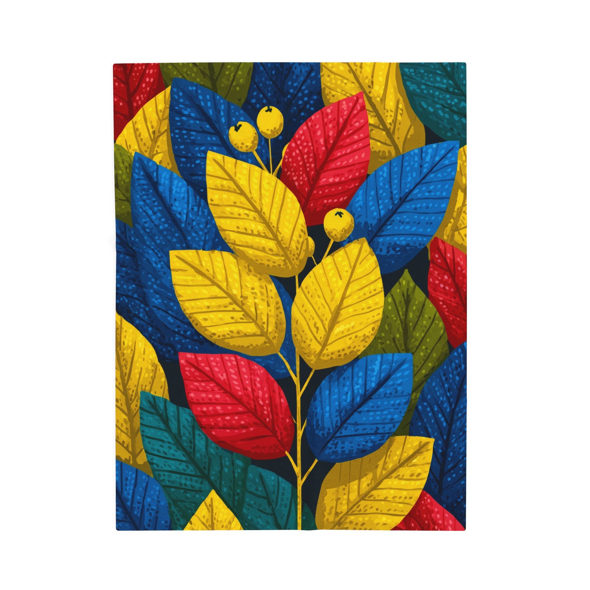 Foliage Fusion Quilt Doona Duvet Cover : Botanical Graphic Design, Vibrant Leaf Composition   |   Custom Orders Accepted