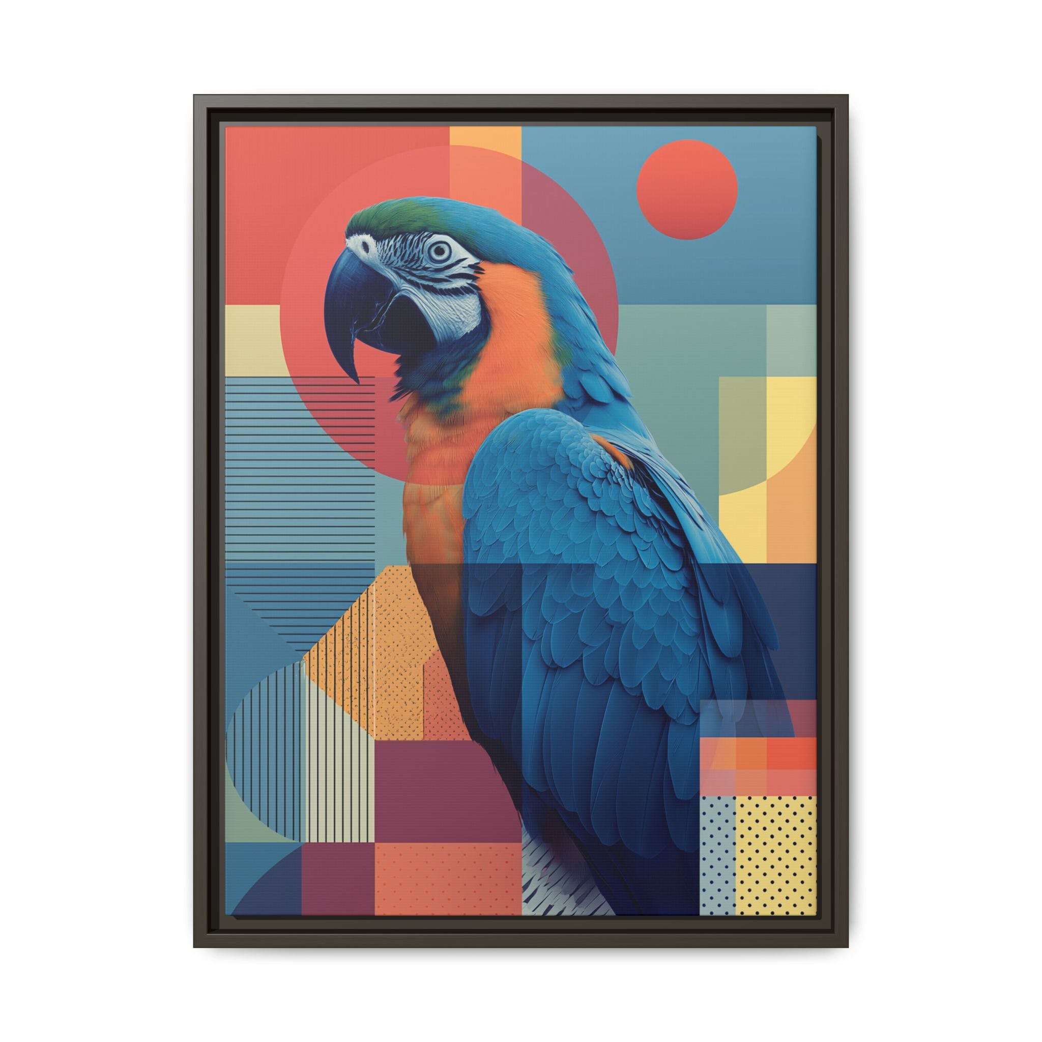 Geometric Macaw: Prismatic Wildlife Fusion, Modern Abstract Composition   |    Custom Orders Available