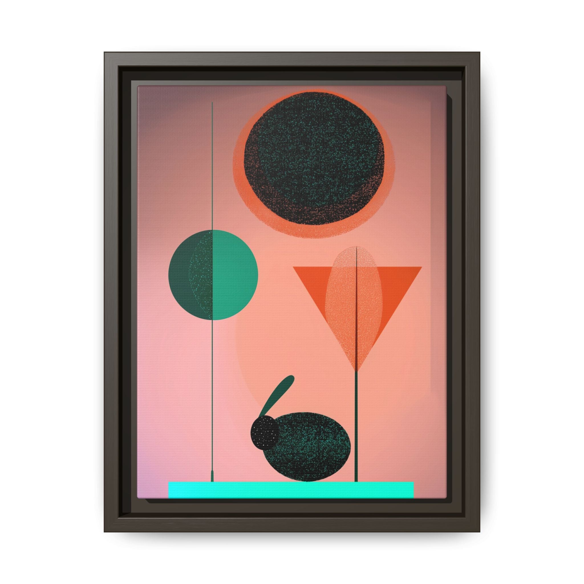 Geometric Harmony: Abstract Minimalist Composition, Organic Shapes and Color Play, Geometric Design with Teal and Orange Palette   |