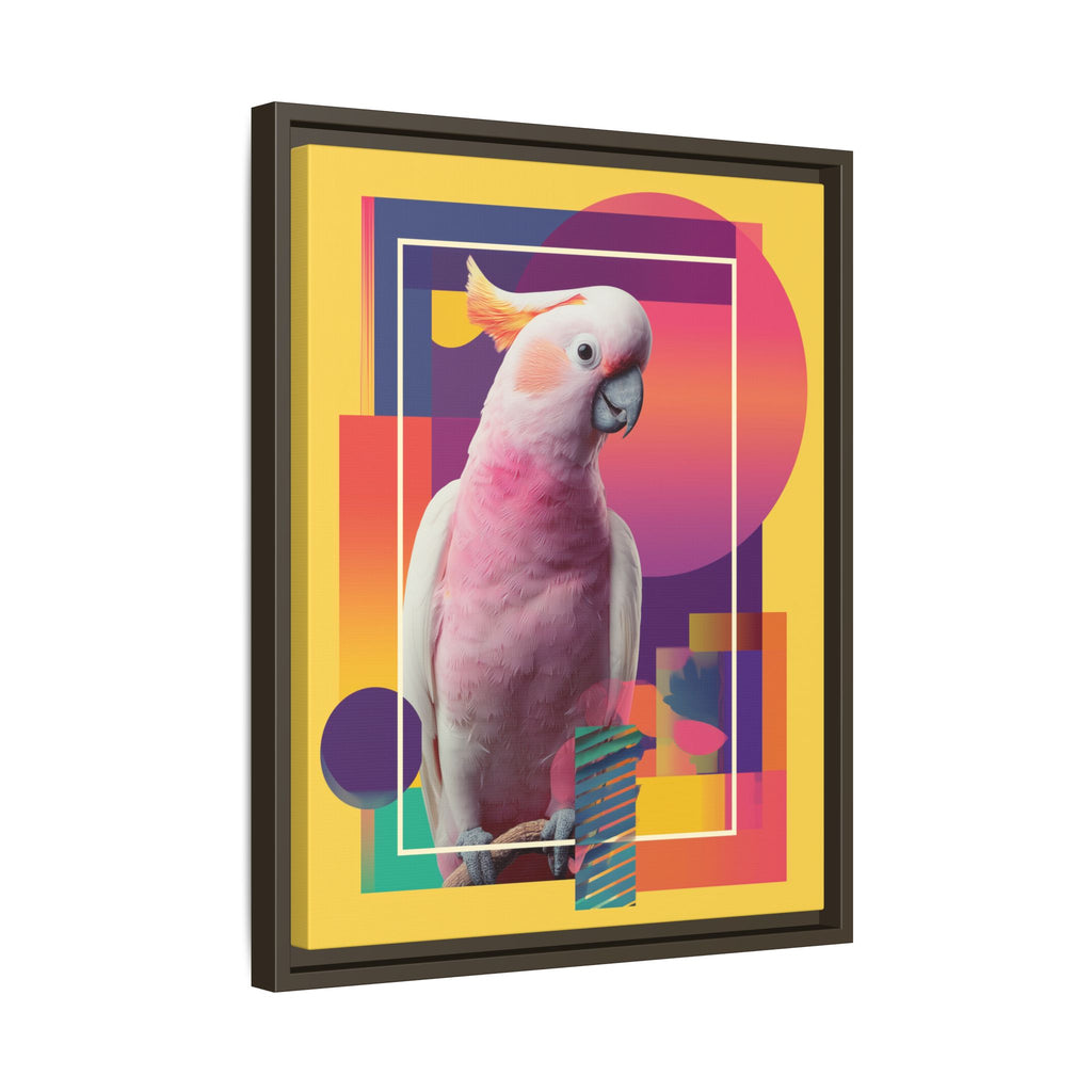 Framed Print, Cockatoo Abstract Geometric Wall Art, Matte Canvas, Colorful Bird Poster, Modern Home Decor, Tropical Animal Painting, Unique