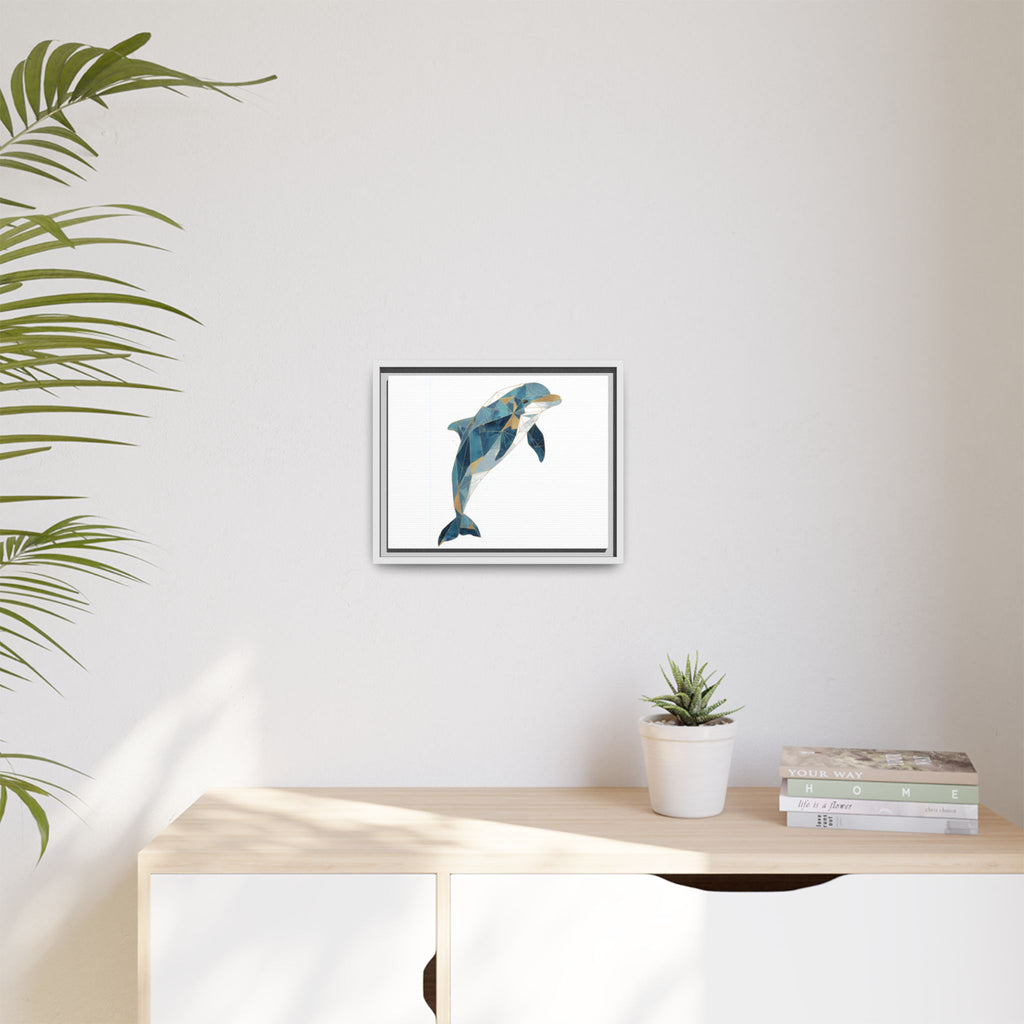Oceanic Geometry: Dolphin in Blue Polygons, Modern Marine Art   |  Personalized & Custom Orders Available