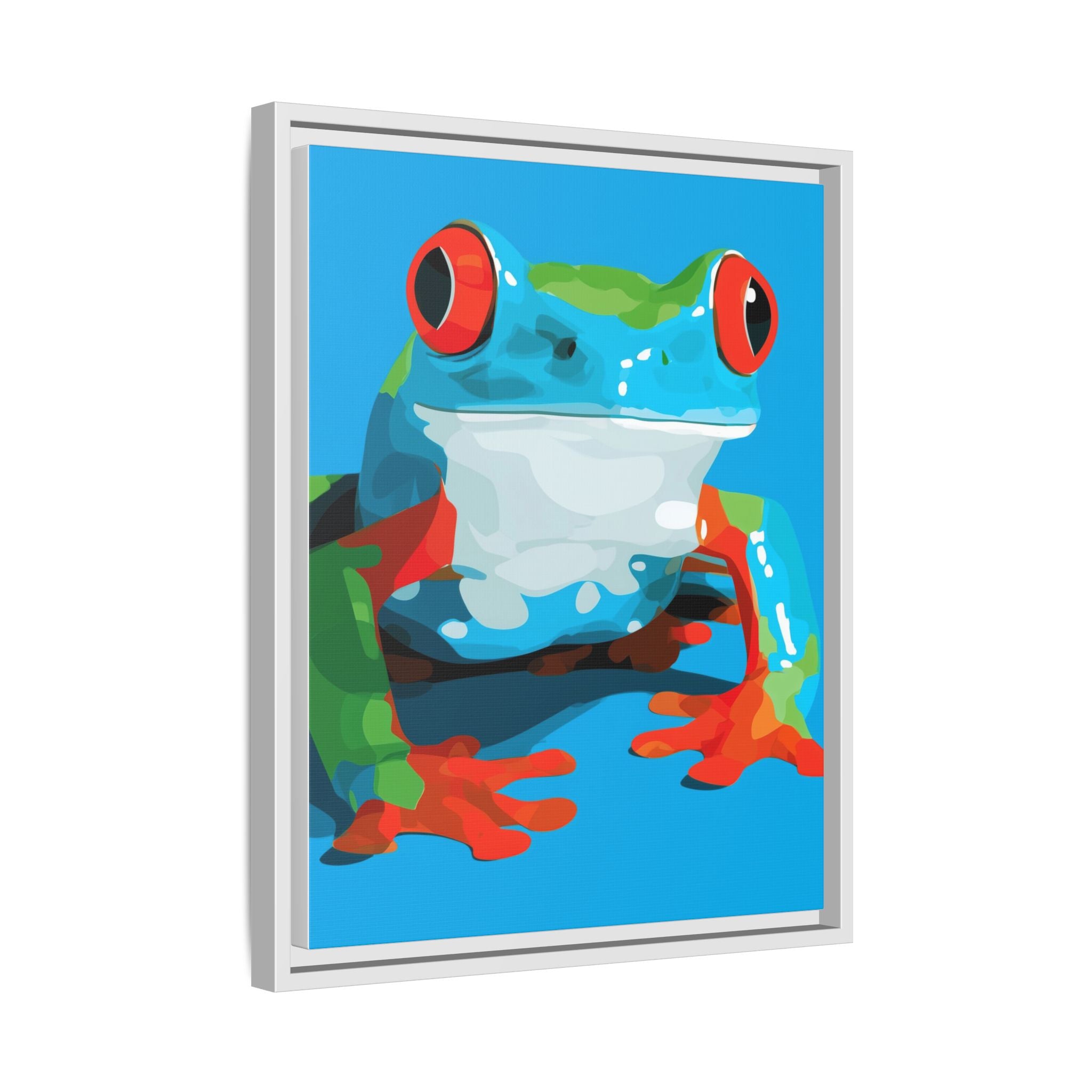 Red-Eyed Green Tree Frog Framed Print : Graphic Design, Pop Art Amphibian Portrait   |  Personalized & Custom Orders Available
