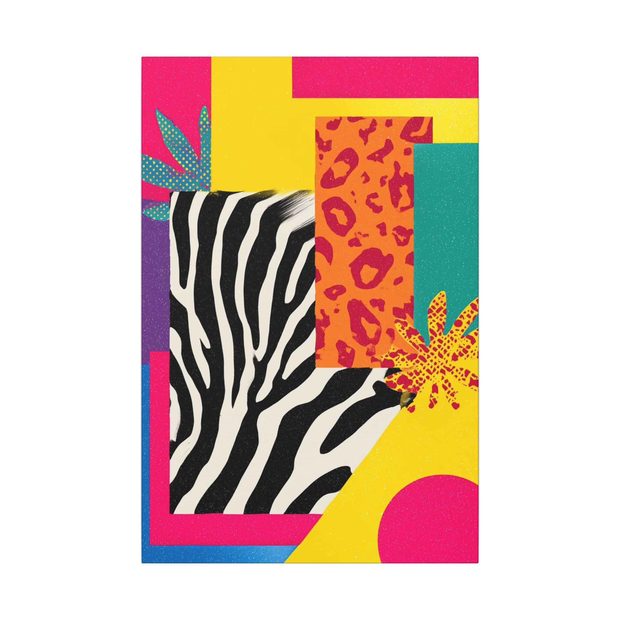 Copy of Pop Geometry: Zebra Leopard Fusion, Geometric Color Block, Modern Abstract Design   |   Custom Orders Accepted