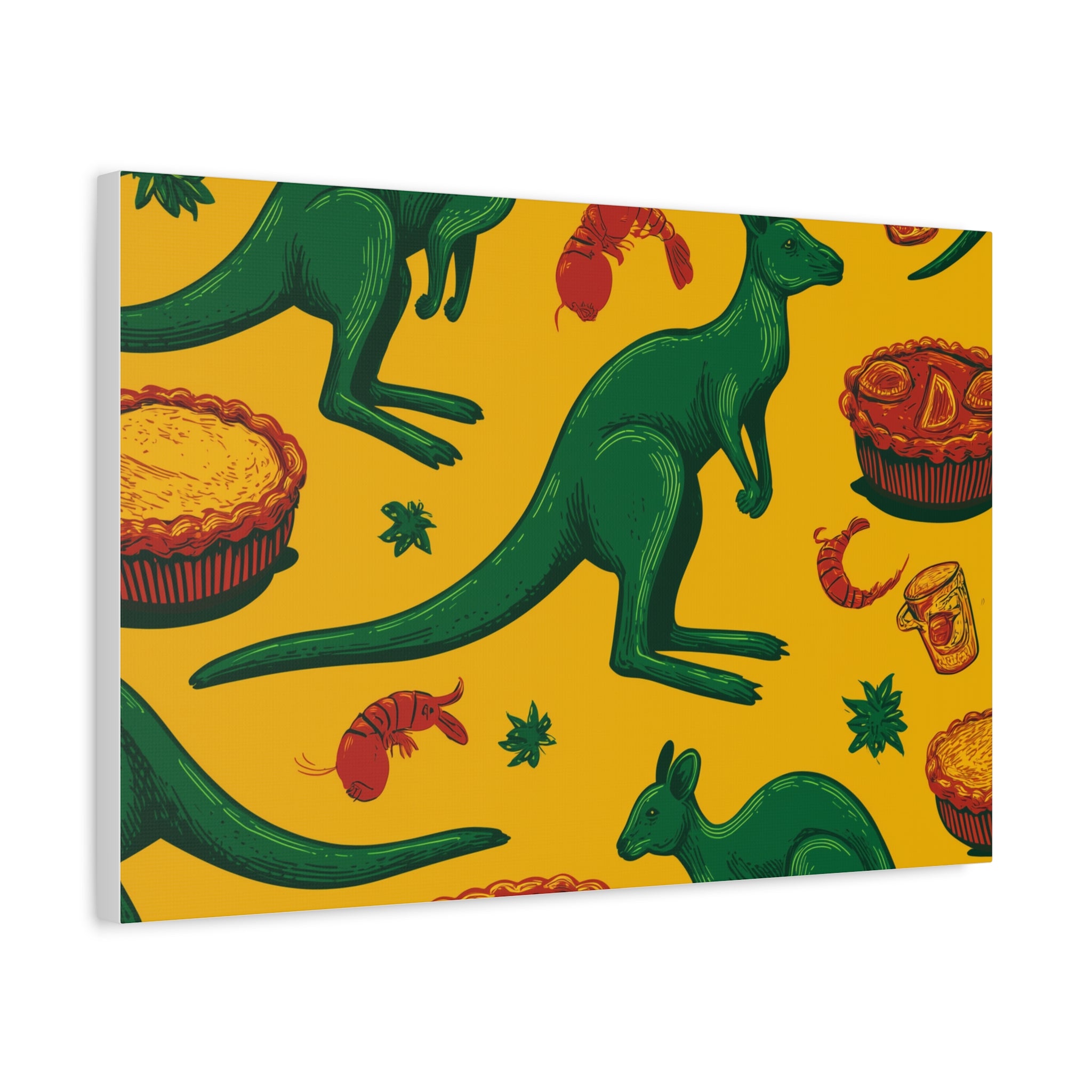 Kangaroo Canvas Wall Art, Vibrant Animal Decor, Unique Gift for Nature Lovers, Fun Kitchen Wall Hanging, Australian Themed Art