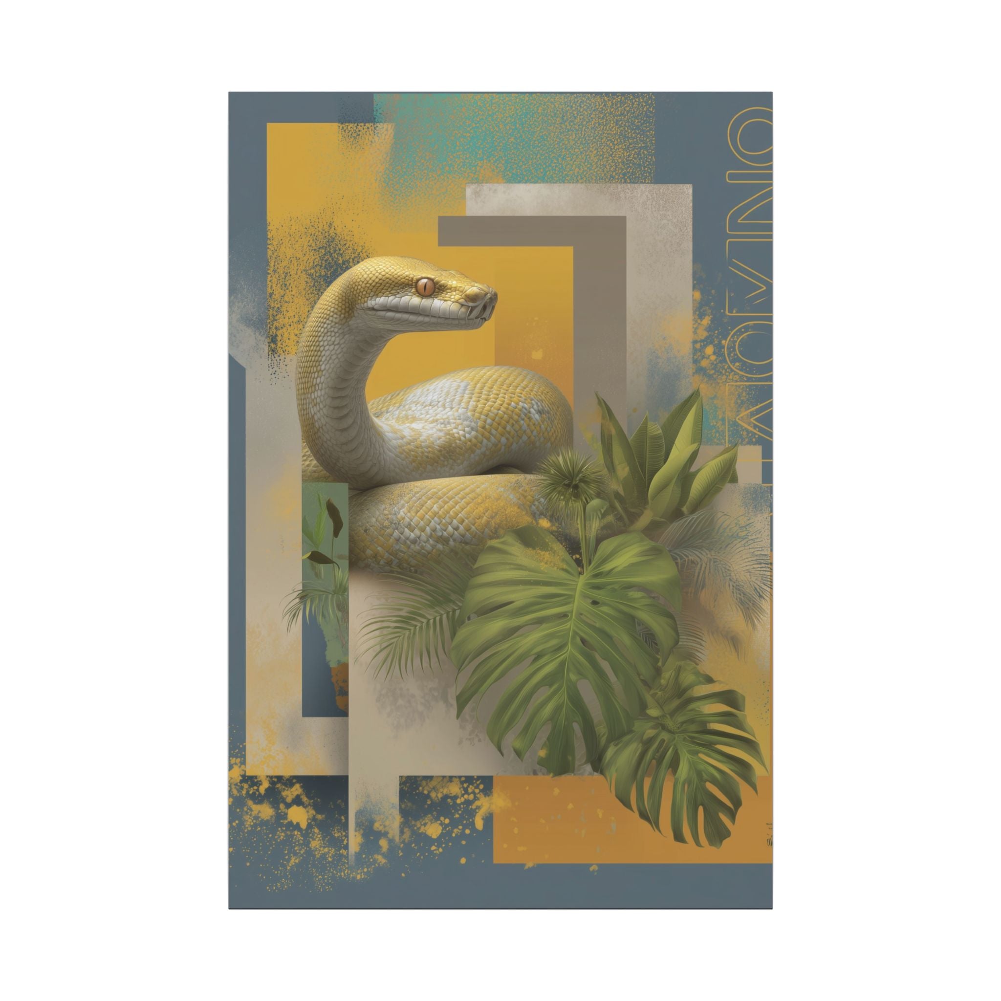 Serpentine Geometry: Tropical Digital Illustration, Modern Nature Composition   |    Custom Orders Available