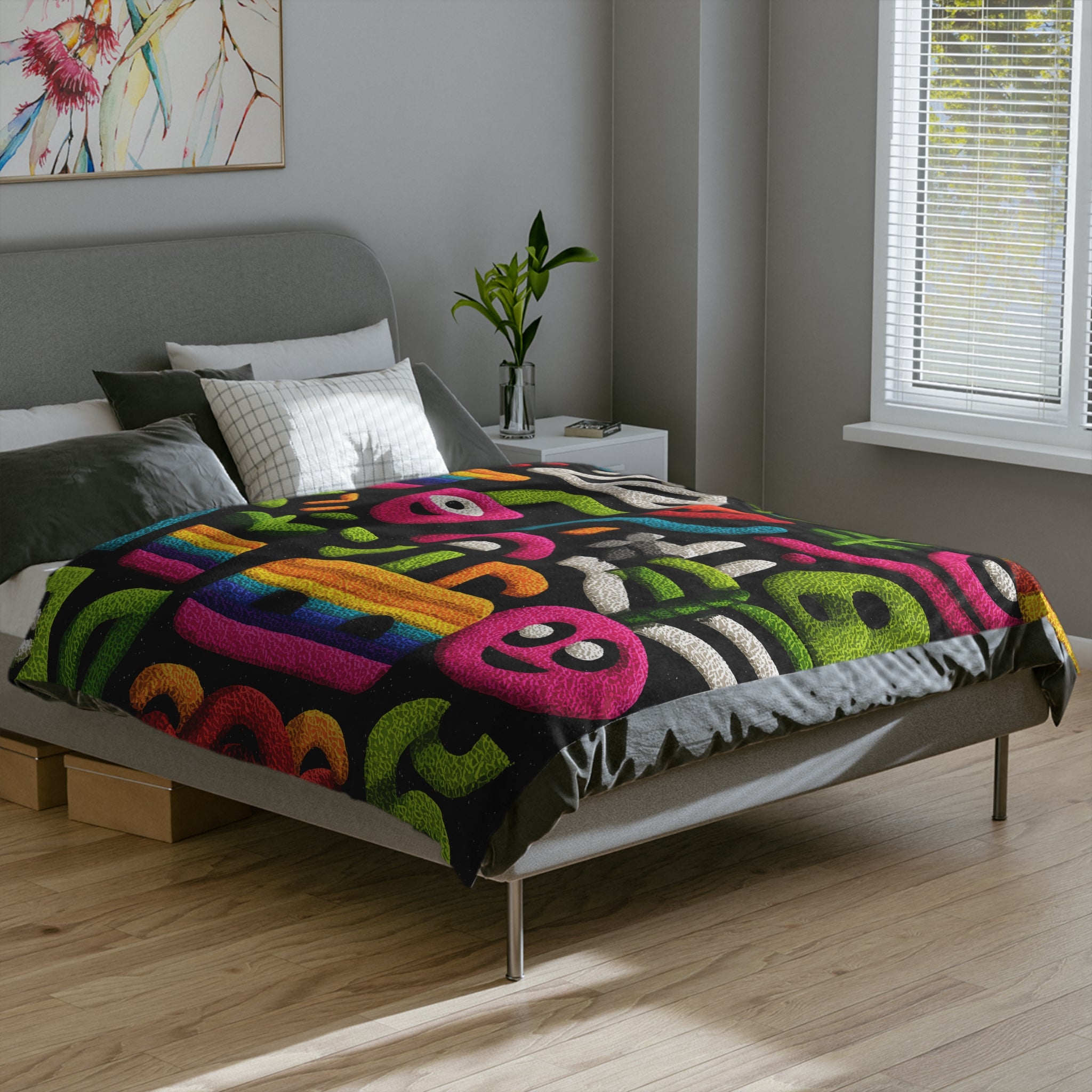 Colorful Microfiber Blanket Doona Cover, Duvet, Quilt - Cozy Decor, Perfect for Gifts, Kids Room, Vibrant Pattern, Fun and Playful Design