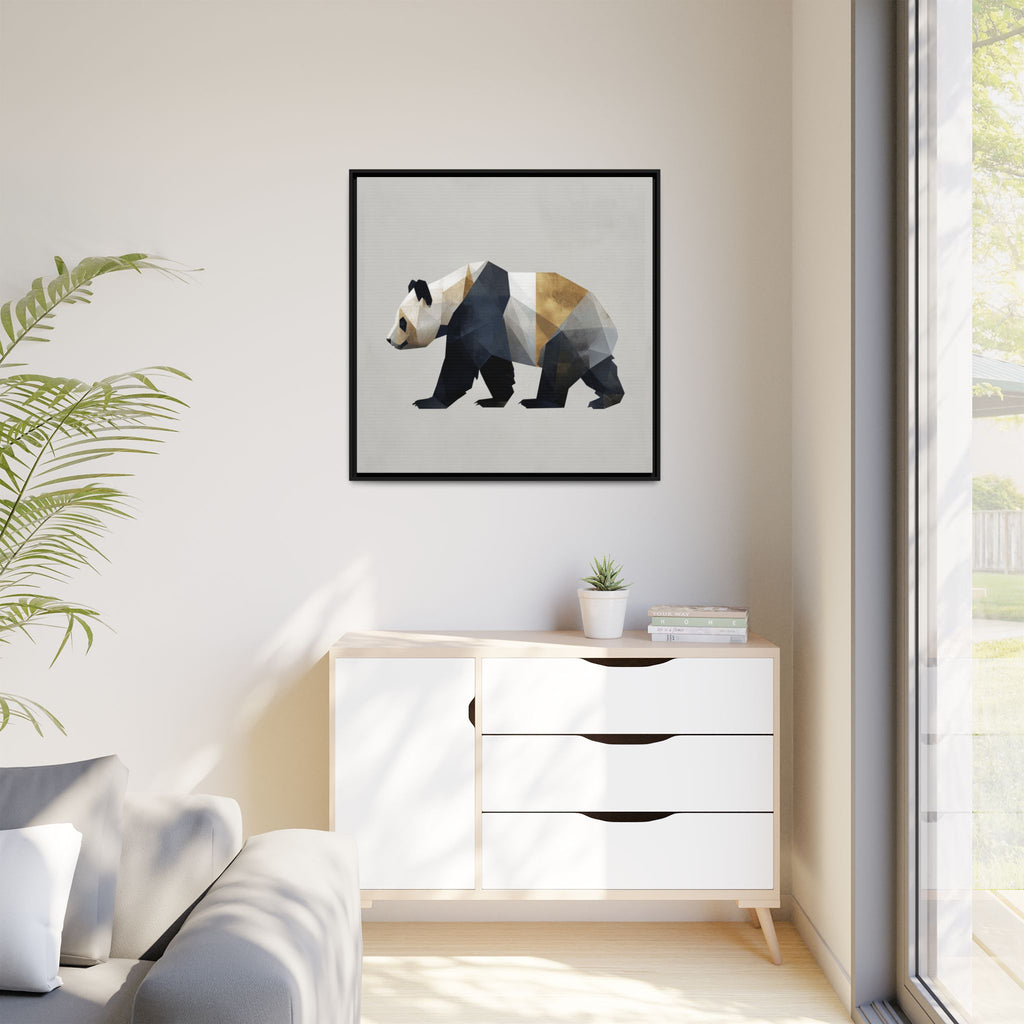 Geometric Panda: Low-Poly Digital Art, Metallic Contemporary Design   |  Personalized & Custom Orders Available