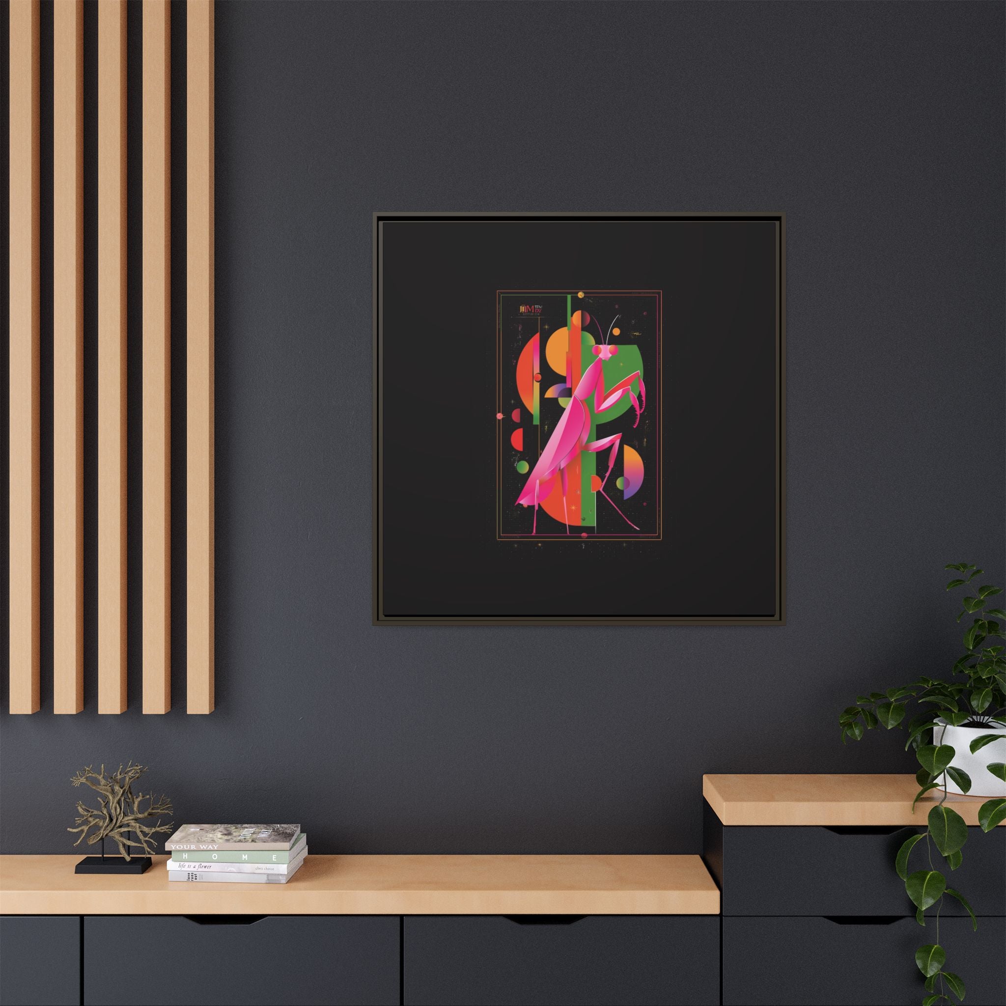 Celestial Mantis: Cubist Geometry, Cosmic Insect Portrait   |    Custom Orders Available