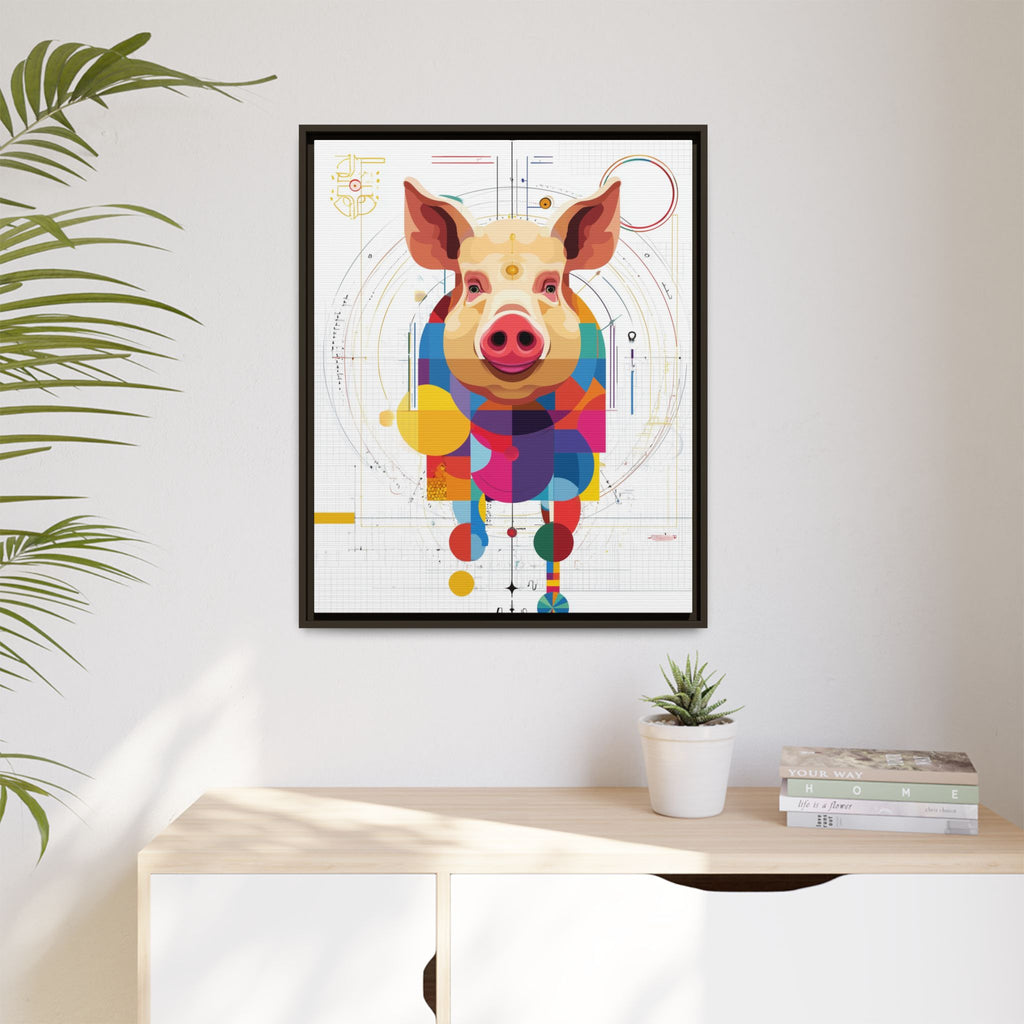 Geometric Pig: Digital Cubist Portrait, Mathematical Animal Abstraction   |    Custom Orders Available