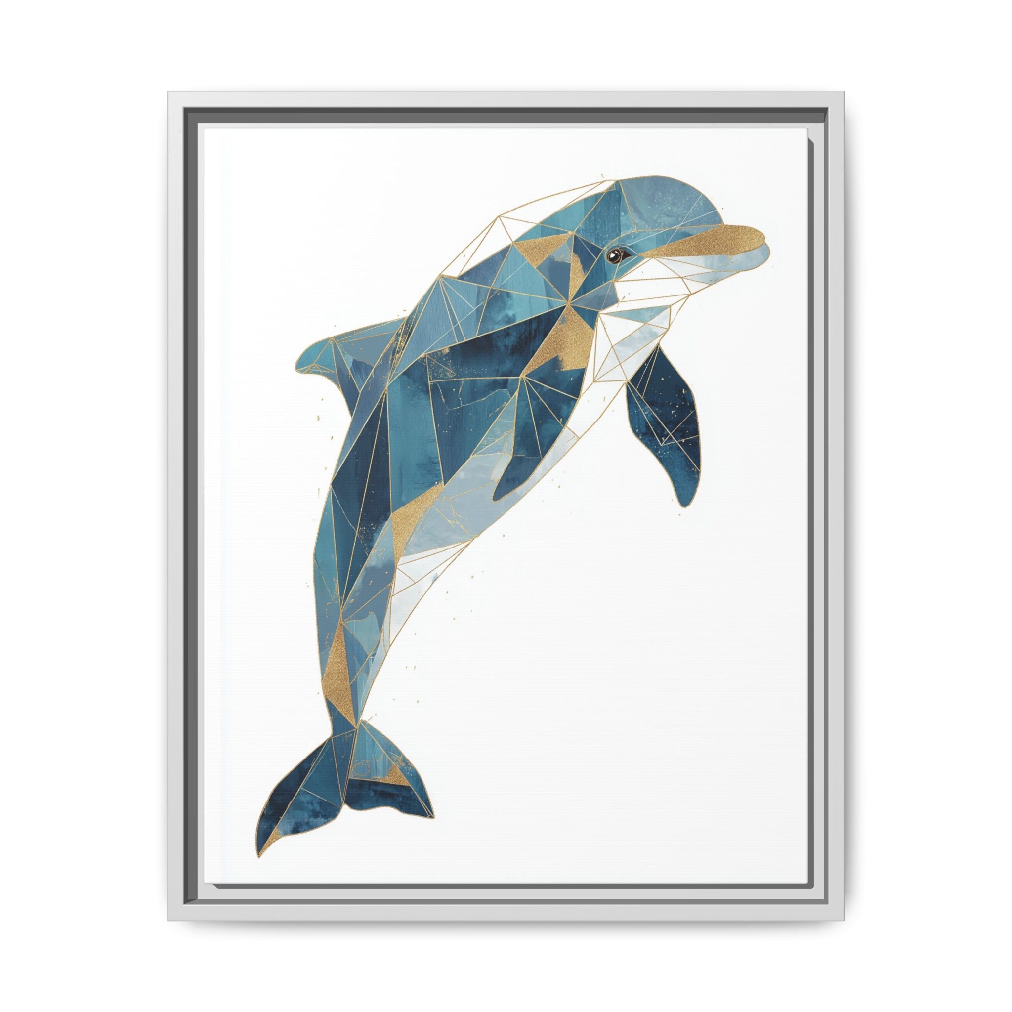 Oceanic Geometry: Dolphin in Blue Polygons, Modern Marine Art   |  Personalized & Custom Orders Available