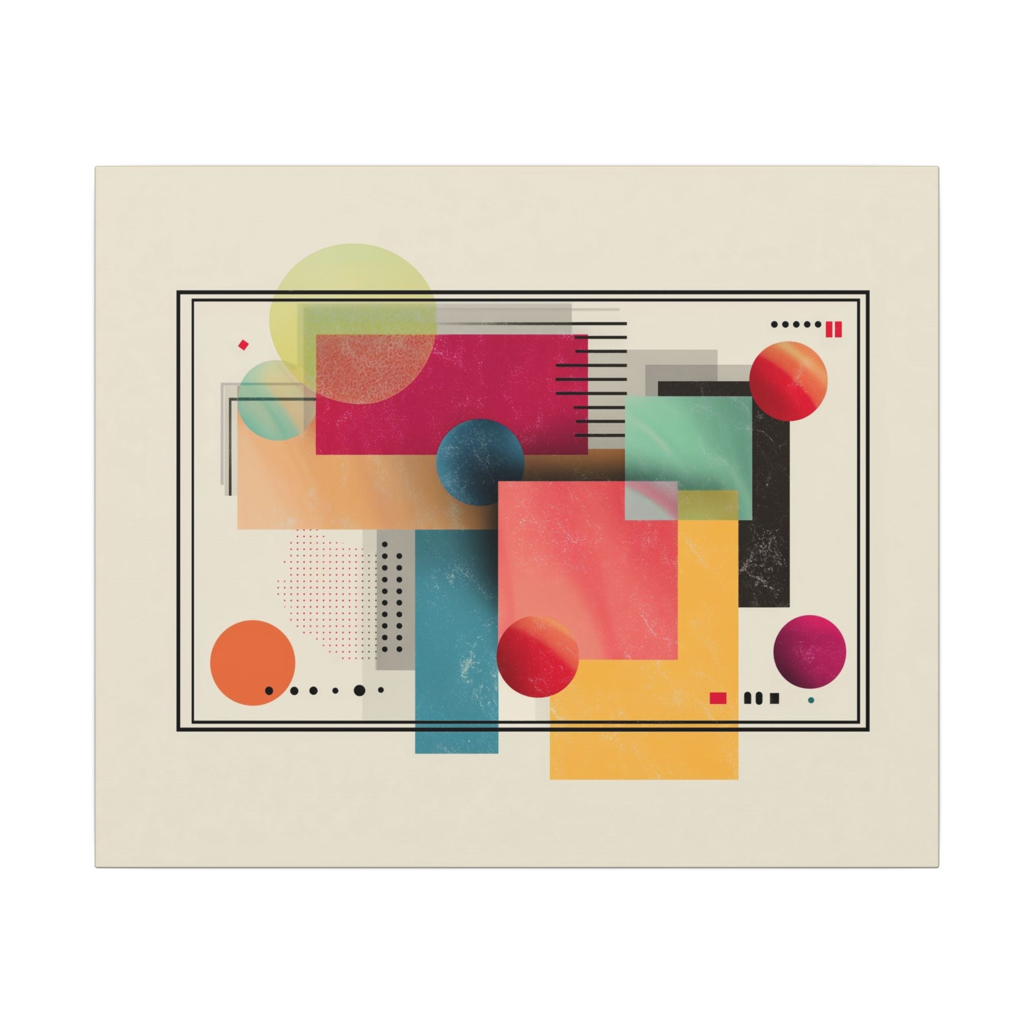 Geometric Dynamism: Bauhaus Abstraction, Translucent Shapes, Modernist Composition   |   Custom Orders Accepted