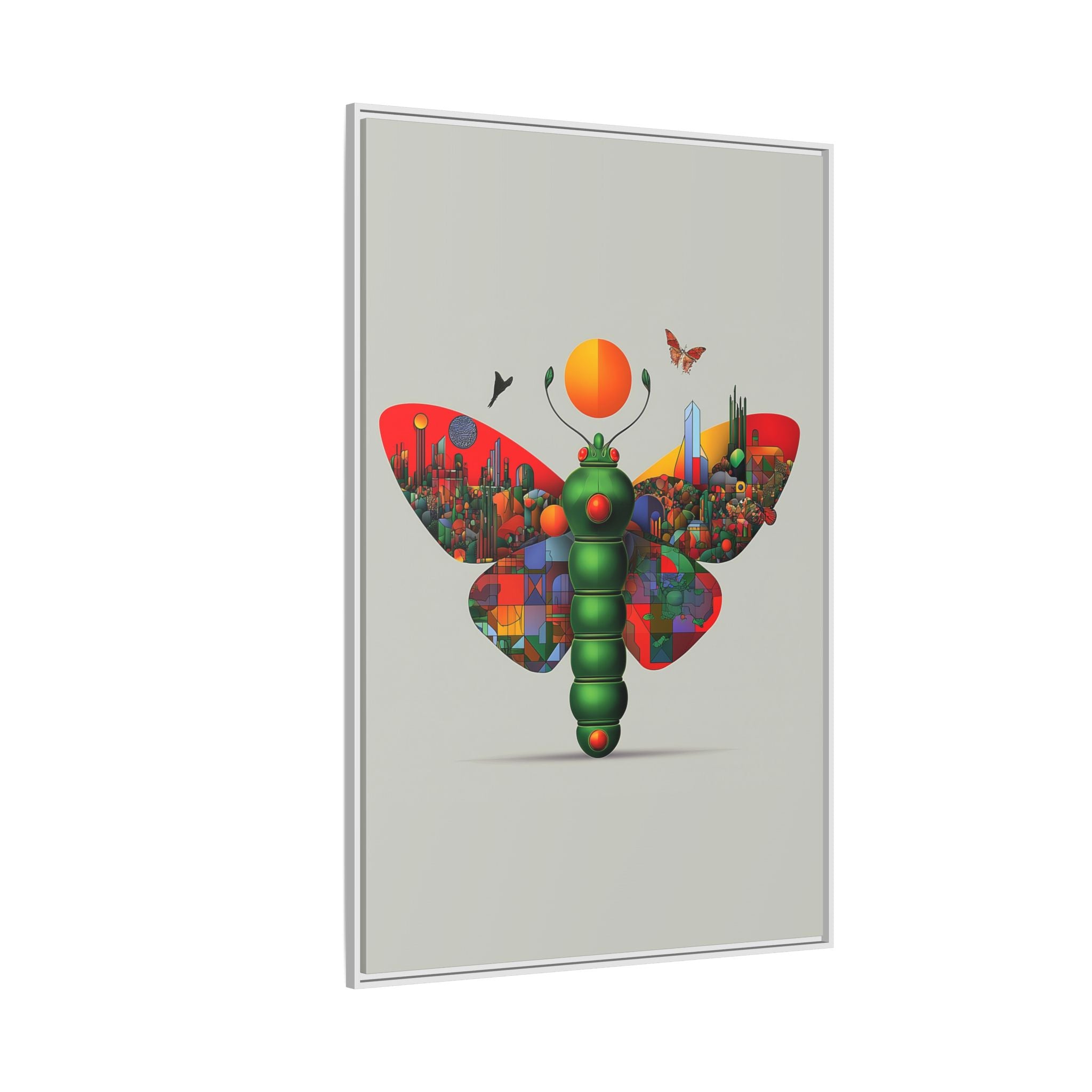 Urban Metamorphosis: Geometric Butterfly Cityscape, Cubist Digital Illustration   |    Custom Orders Available