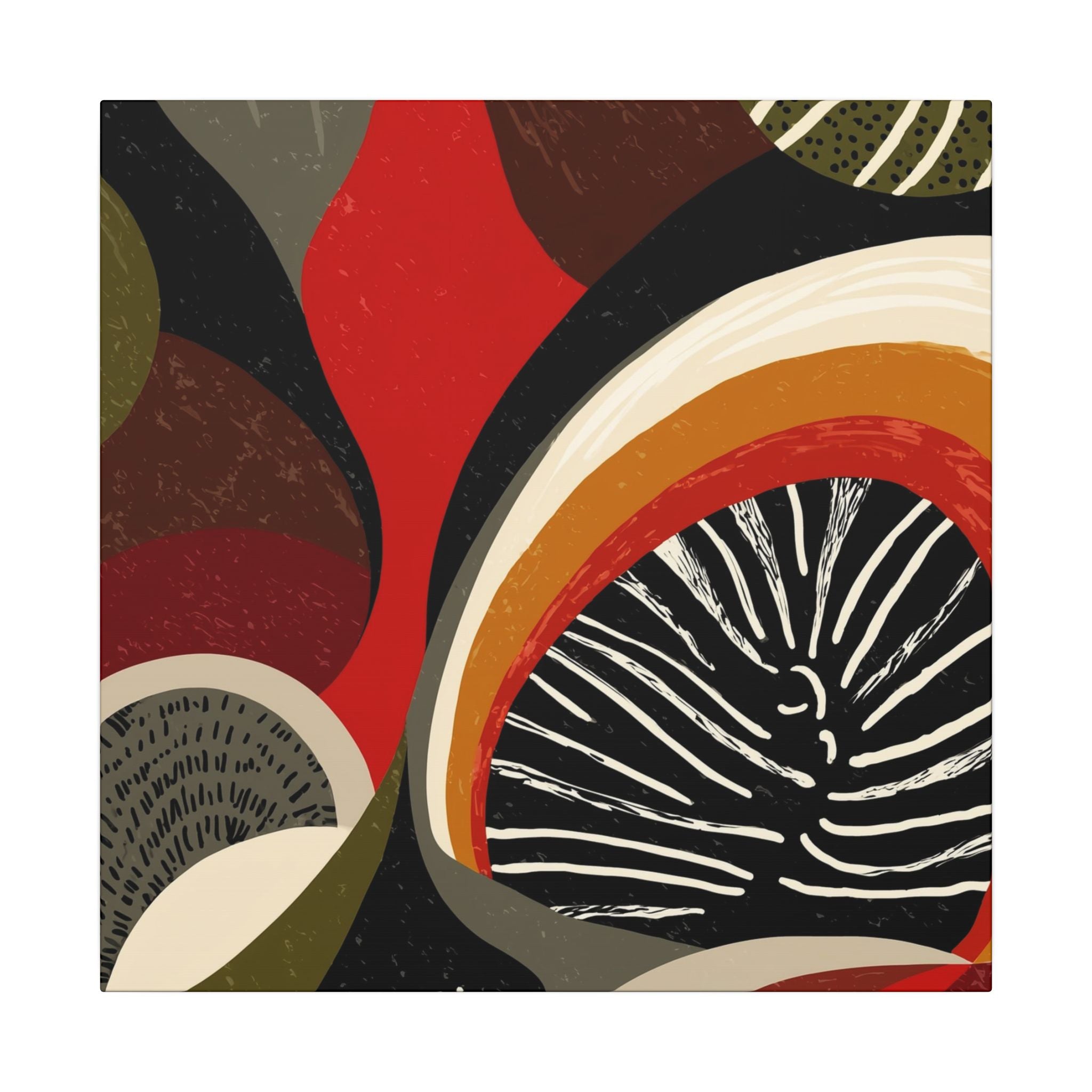 Harmonic Convergence: Organic Geometry, Mid-Century Modern Abstract, Earthy Palette Composition   |   Custom Orders Accepted