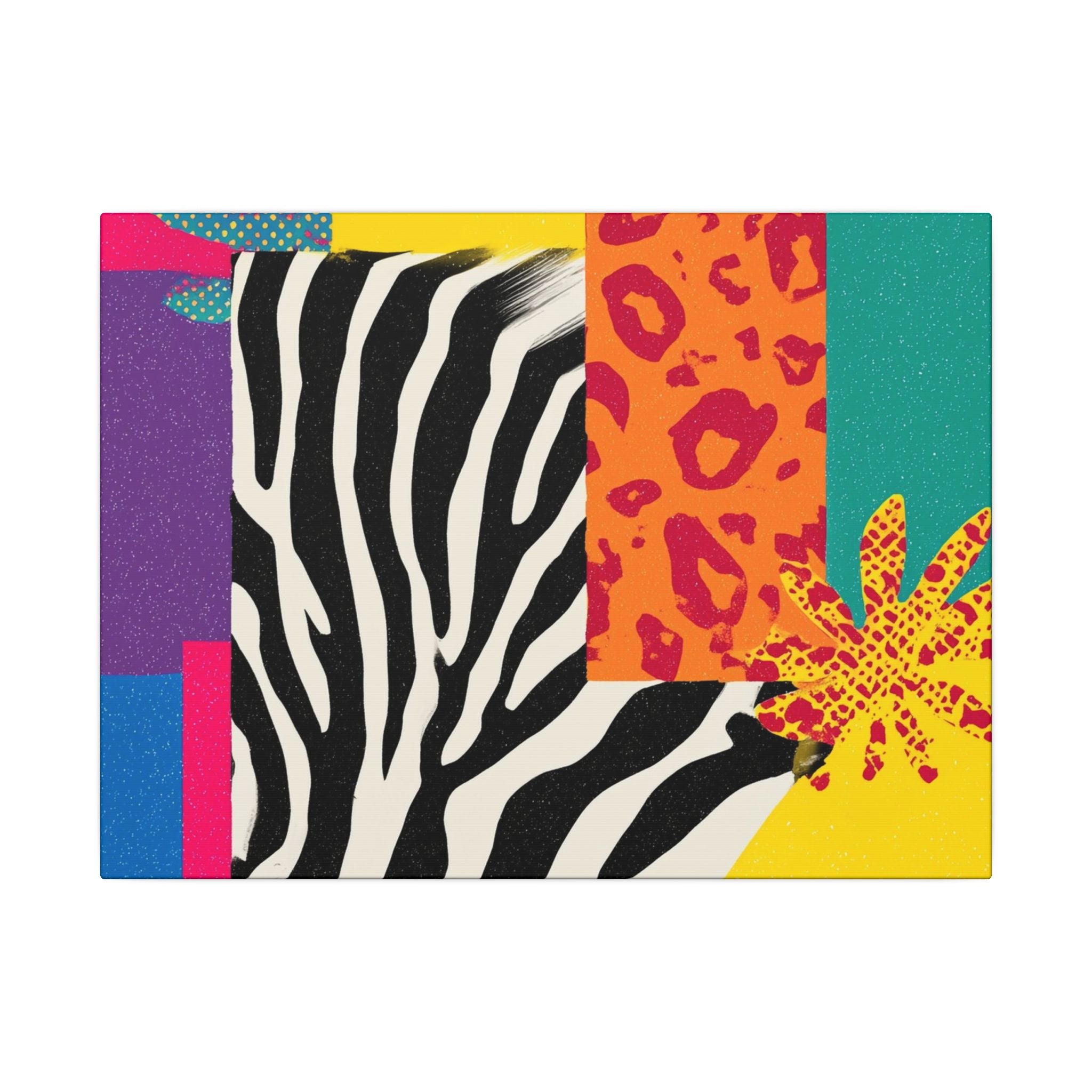Pop Geometry: Zebra Leopard Fusion, Geometric Color Block, Modern Abstract Design   |   Custom Orders Accepted