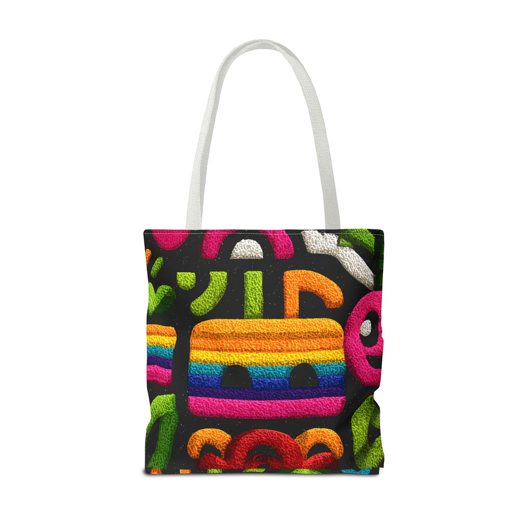 Colorful AOP Tote Bag, Vibrant Art Tote, Eco-Friendly Shopping Bag, Trendy Beach Bag, Unique Gift for Art Lovers