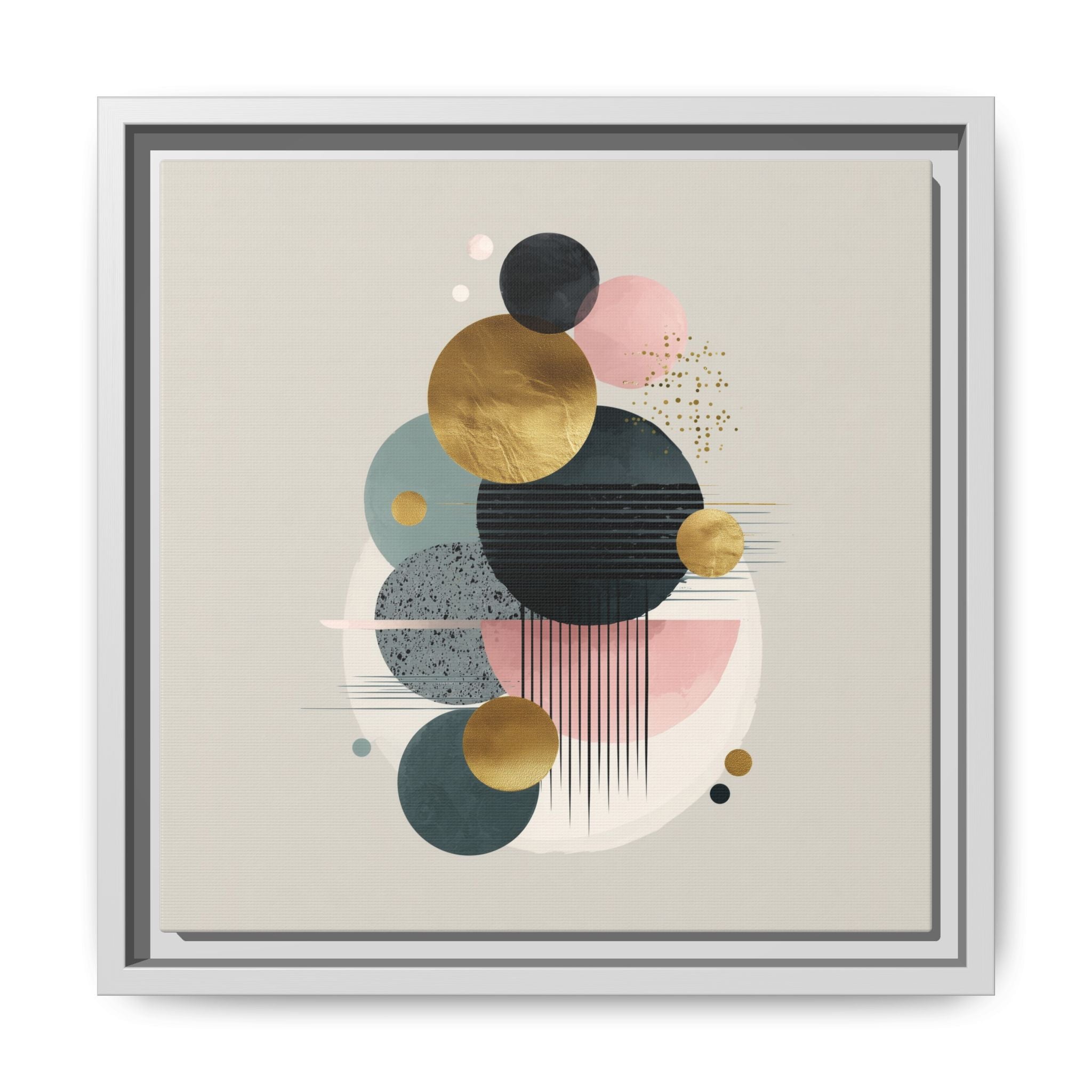 Geometric Harmony: Intersecting Circles, Mid-Century Modern Design, Abstract Metallic Composition   |   Custom Orders Accepted
