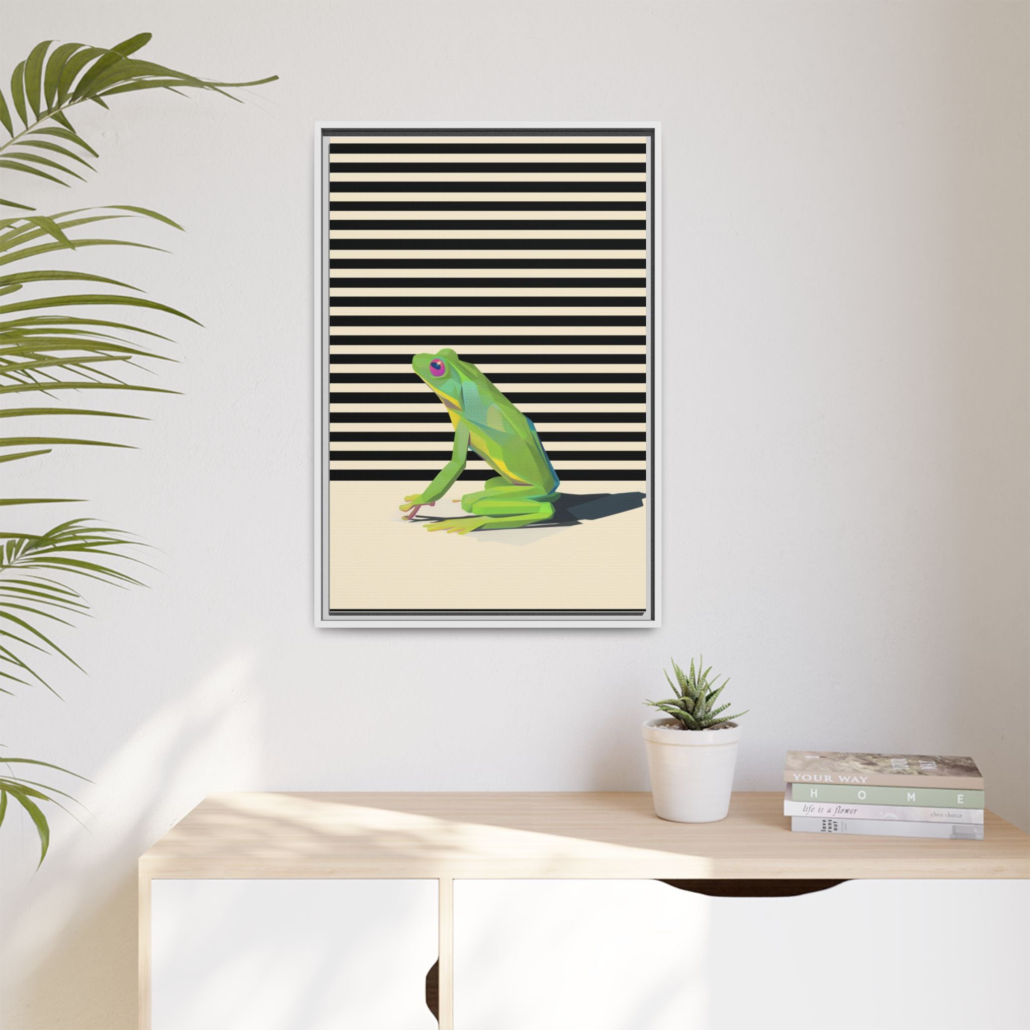 Geometric Frog Persona: Modern Wildlife Illustration, Vibrant Graphic Design   |  Personalized & Custom Orders Available