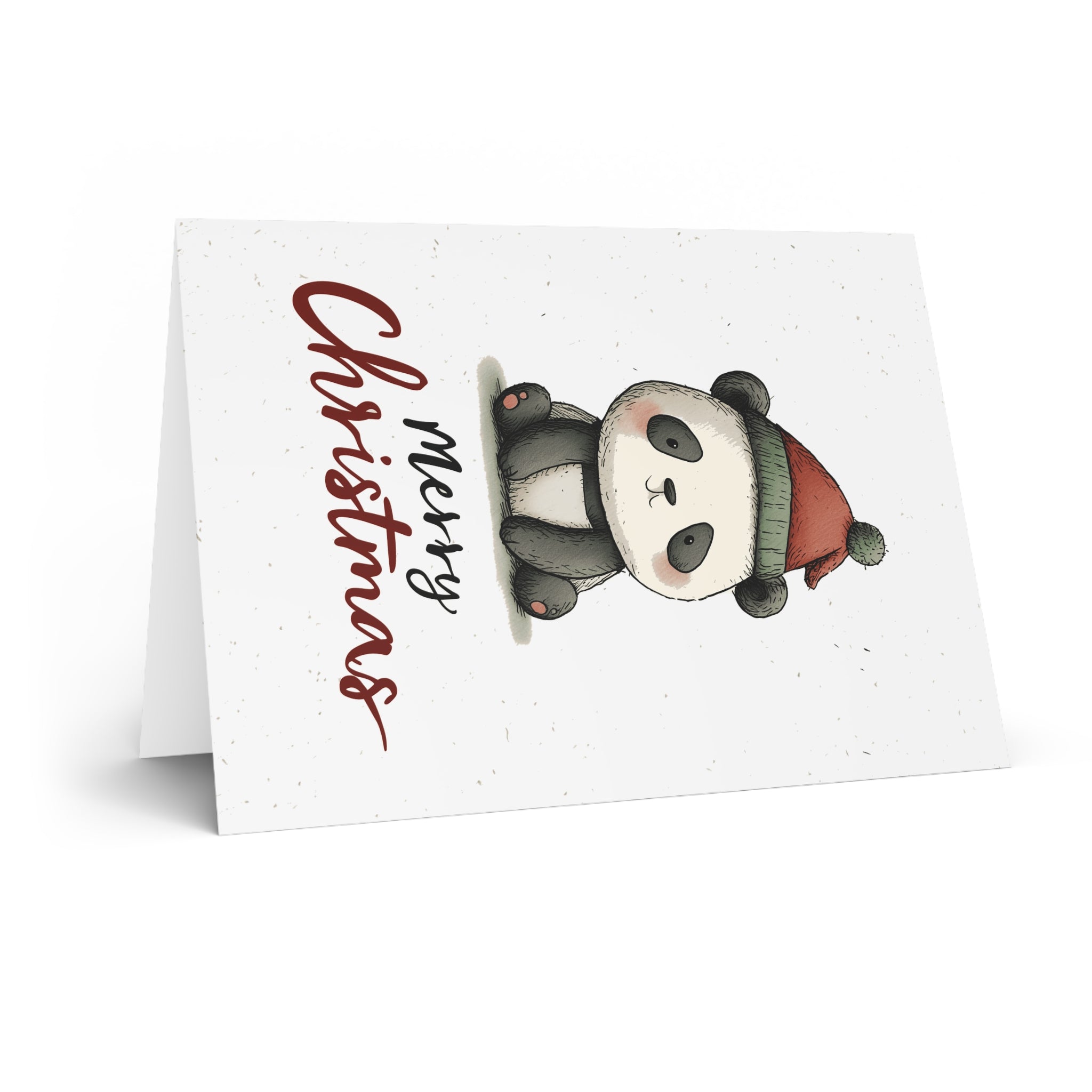 Holiday Panda Cheer: Festive Winter Cartoon, Whimsical Christmas Sketch, Adorable Seasonal Illustration | Custom Orders Accepted