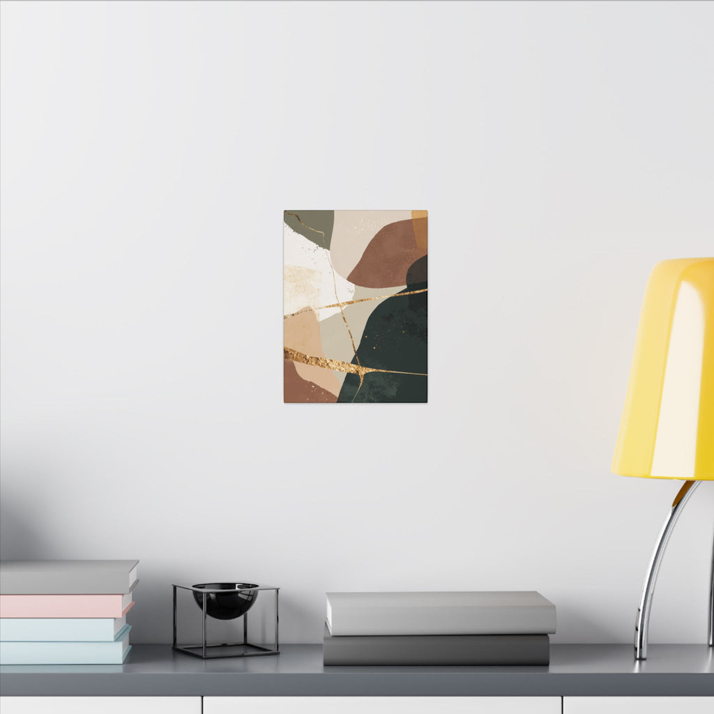 Canvas Print, Abstract Earthy Gold Wall Art, Modern Designer Home Decor, Stretched Matte Canvas; Thick, Multi-Size, Office Decor