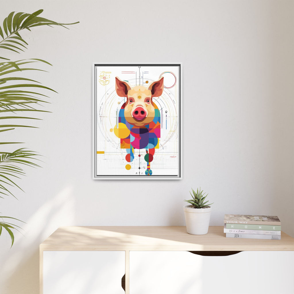 Geometric Pig: Digital Cubist Portrait, Mathematical Animal Abstraction   |    Custom Orders Available