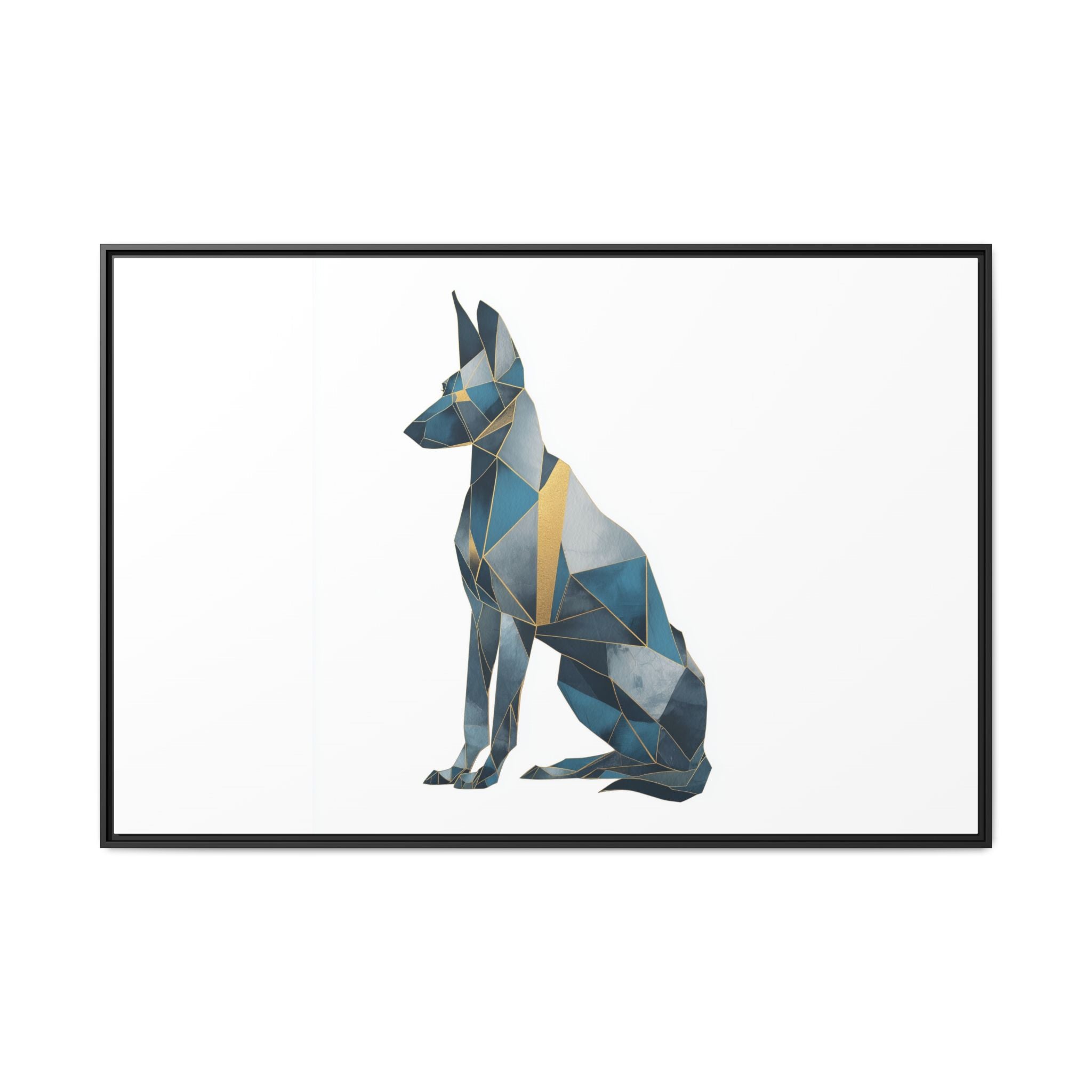 Geometric Canine Mosaic: Fractured Blue Shepherd, Modern Polygonal Art   |  Personalized & Custom Orders Available