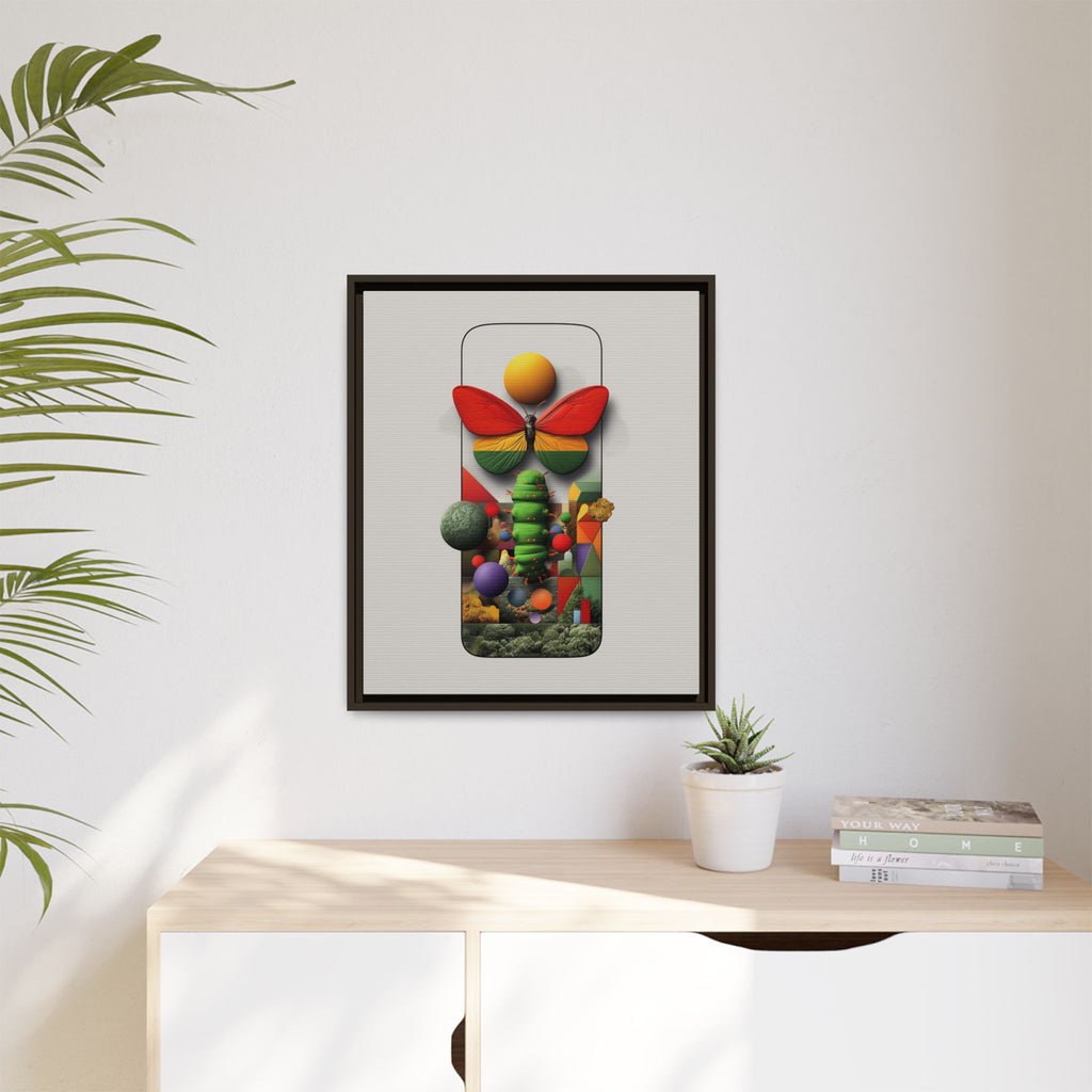 Metamorphosis Framed Print : Geometric Nature Transformation, Vibrant Butterfly Composition   |  Personalized & Custom Orders Available