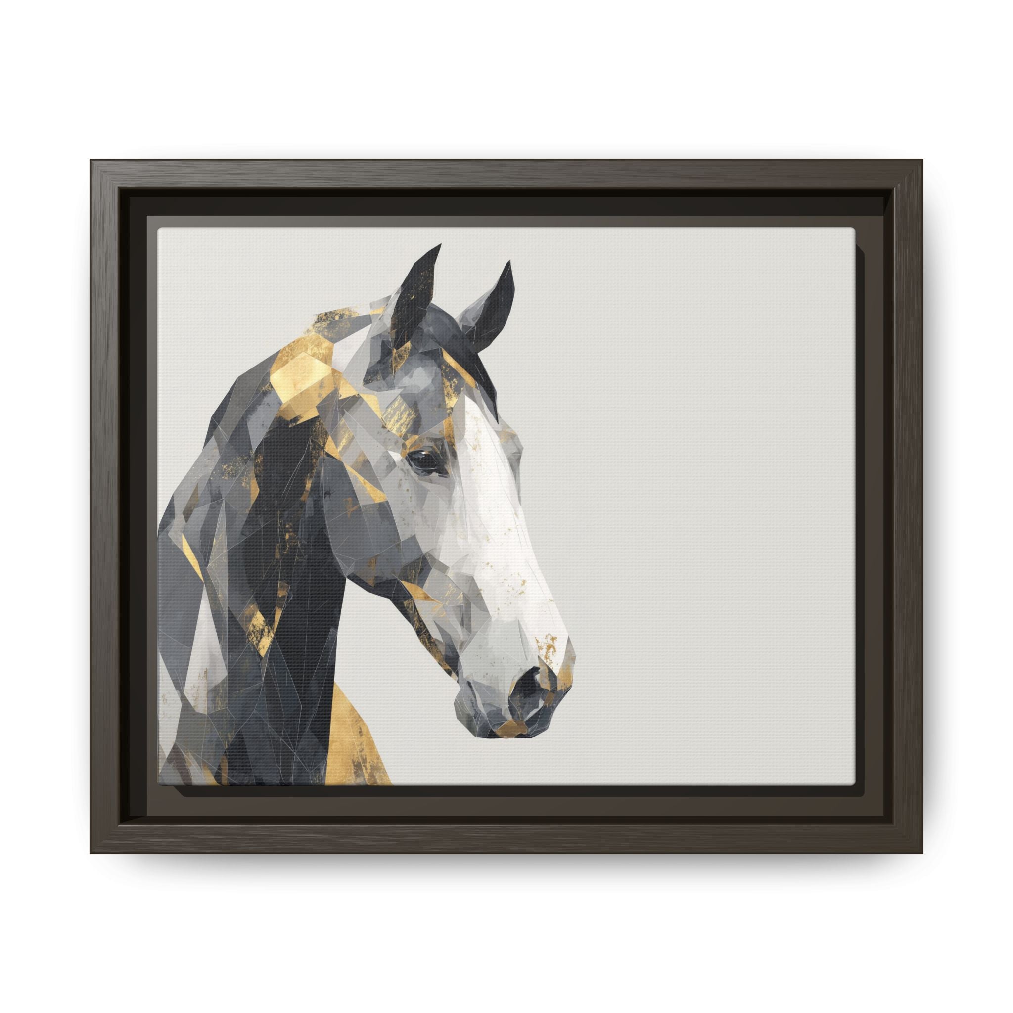 Geometric Stallion: Cubist Equine Art, Modern Metallic Polygonal Design   |  Personalized & Custom Orders Available