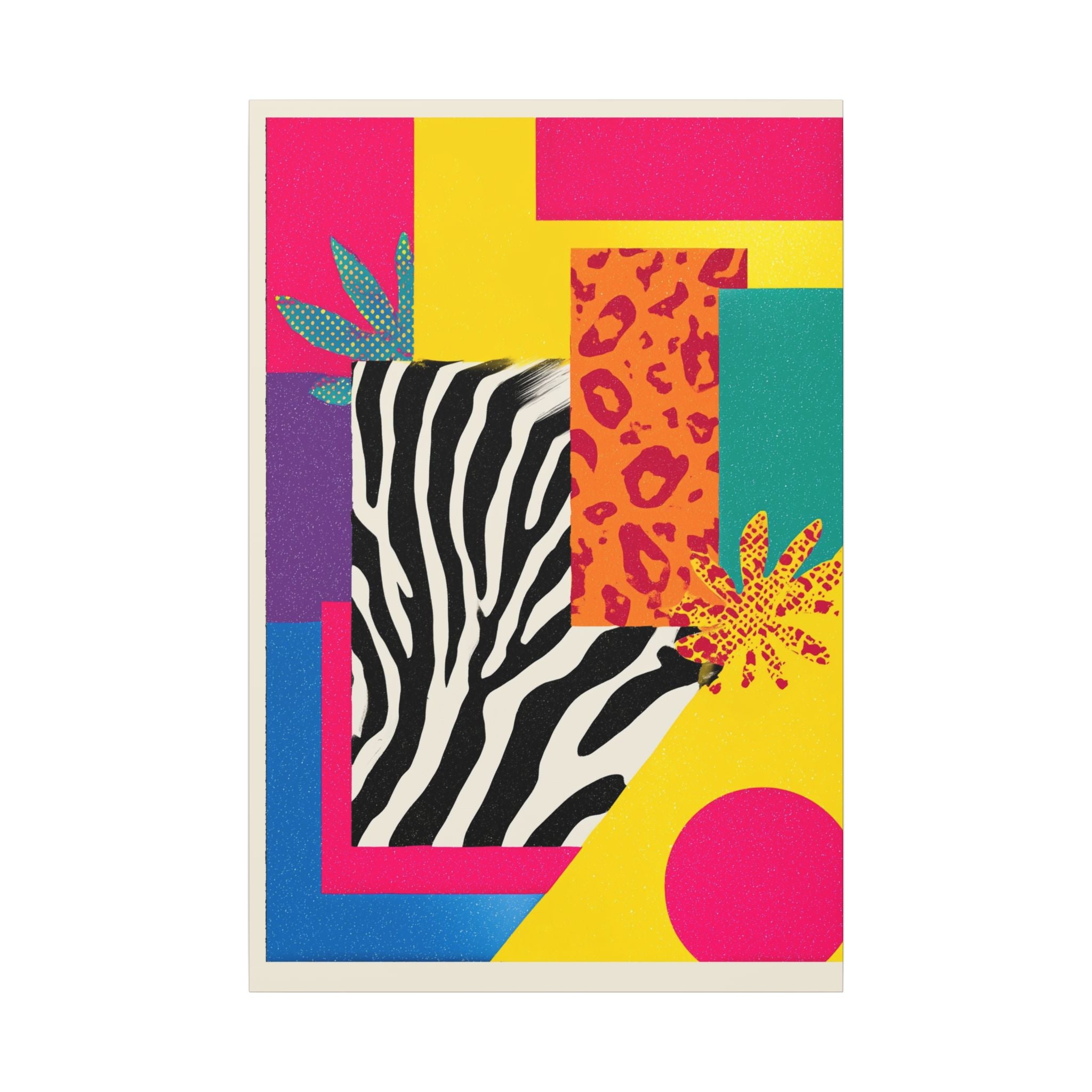 Pop Geometry: Zebra Leopard Fusion, Geometric Color Block, Modern Abstract Design   |   Custom Orders Accepted