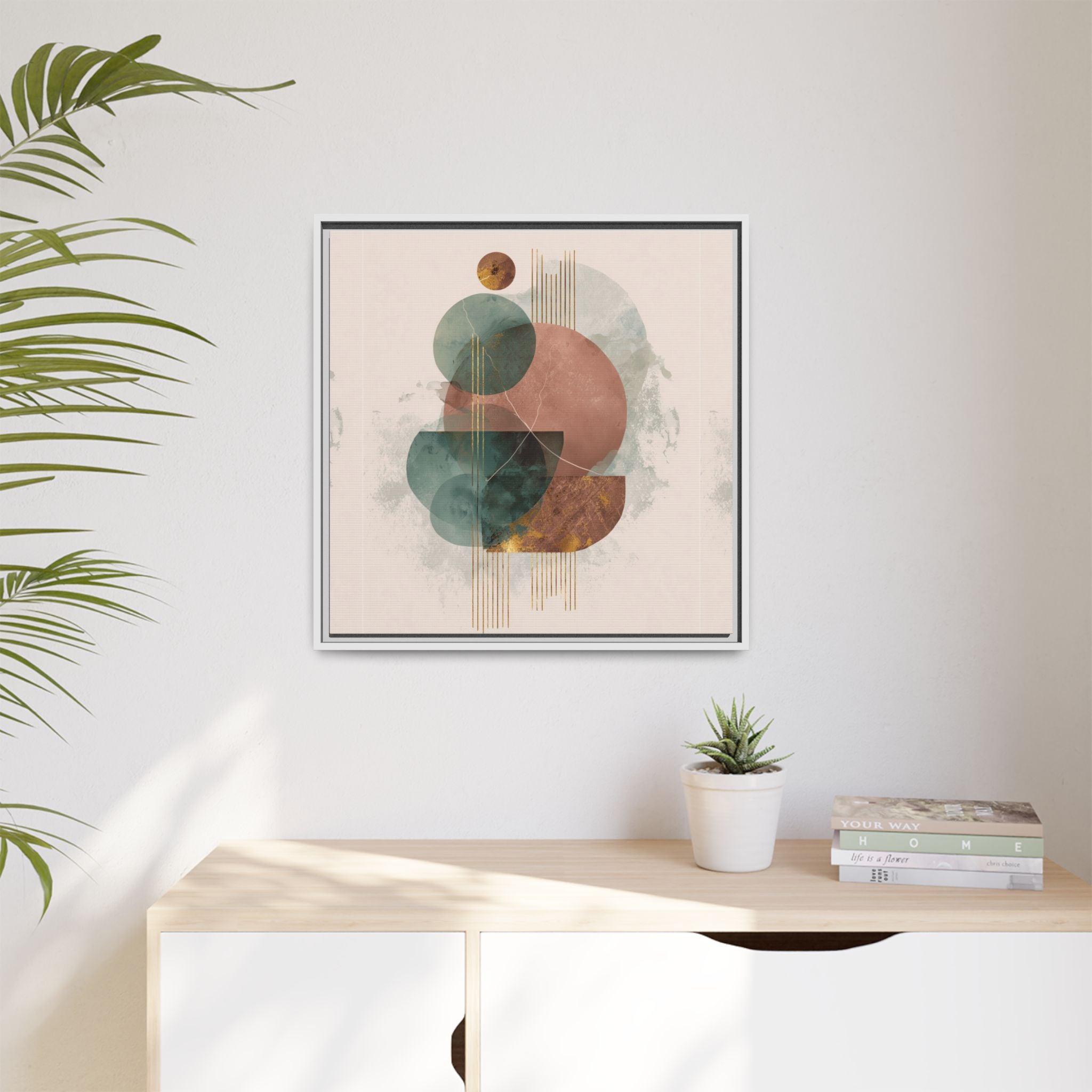Translucent Geometries: Abstract Circles, Mid-Century Minimalism, Watercolor Layers   |   Custom Orders Accepted
