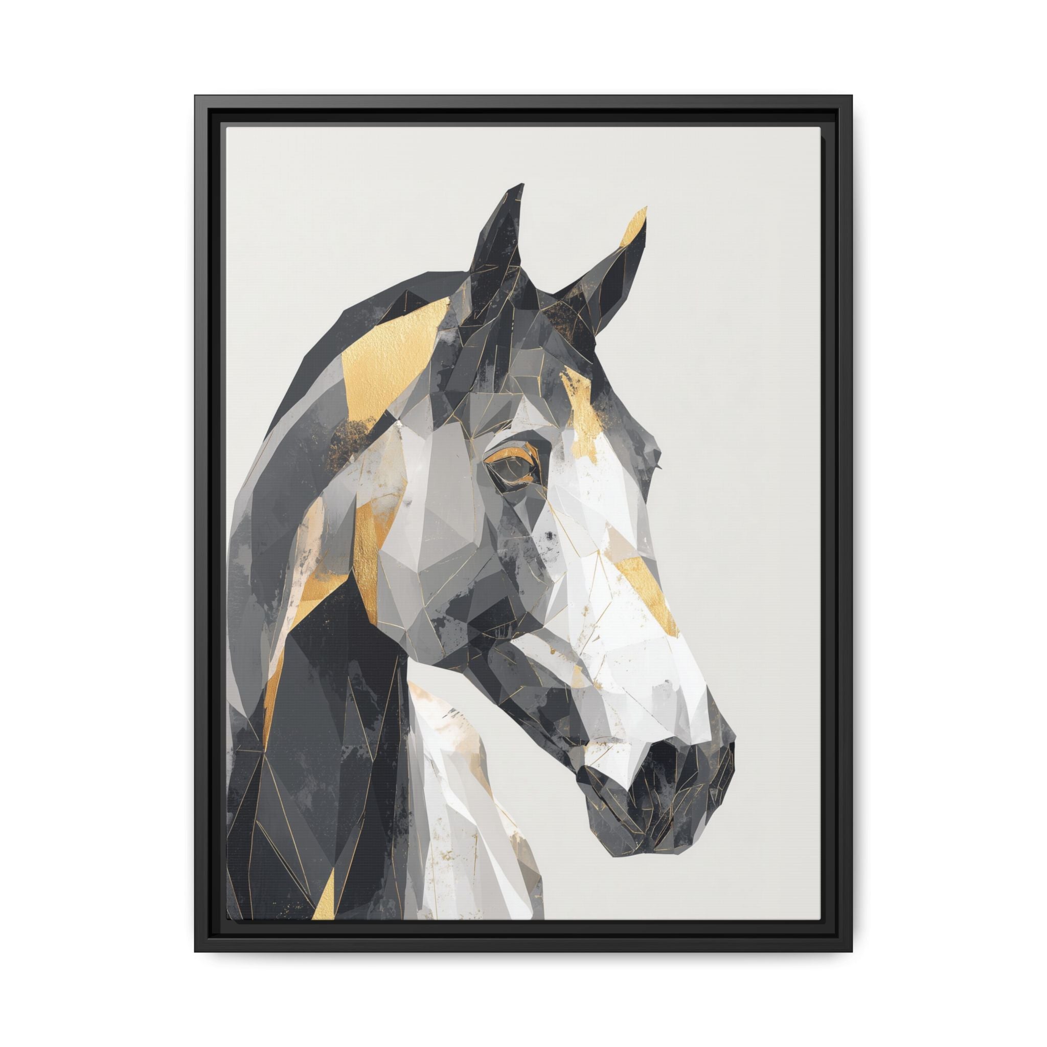 Geometric Equine Framed Print : Polygonal Horse Portrait, Modern Abstract Geometric Art   |  Personalized & Custom Orders Available