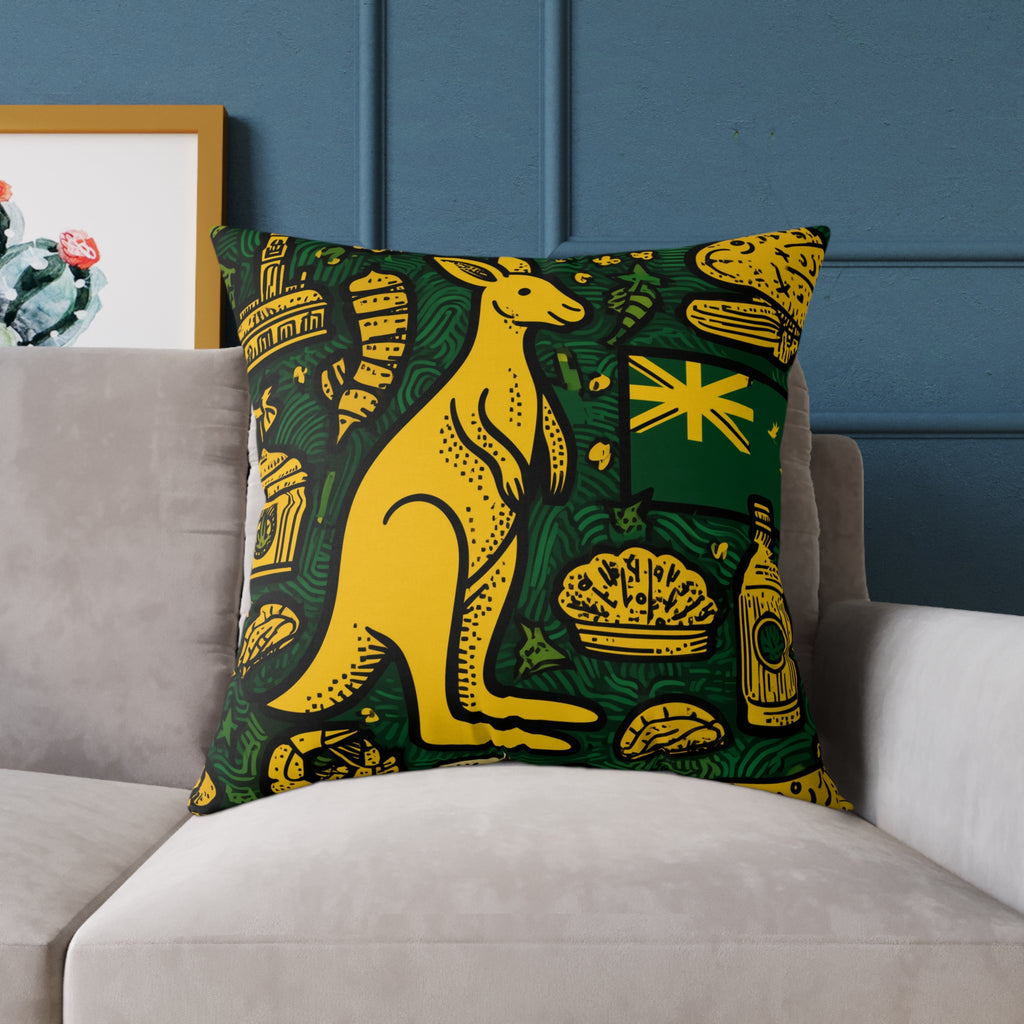 Aussie Themed Decorative Pillow, Home Decor, Couch Cushion, Gift for Australian Lovers, Unique and Fun Room Accent