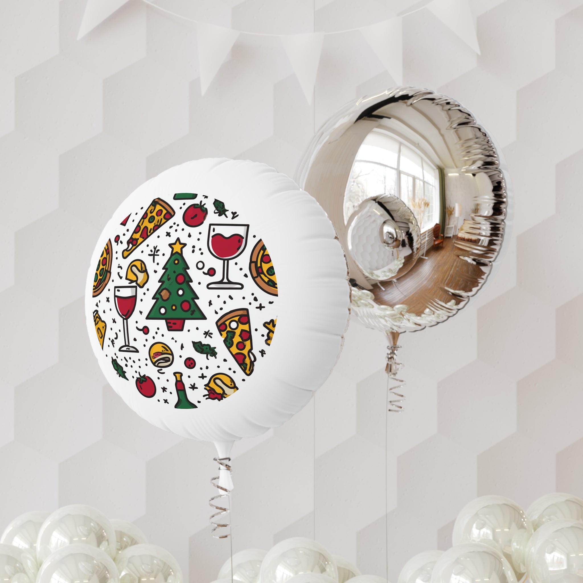 Italian Festive Mylar Helium Balloon, Party Decoration, Holiday Celebration, Christmas Party Supply, Fun Event Decor, Unique Gift Idea