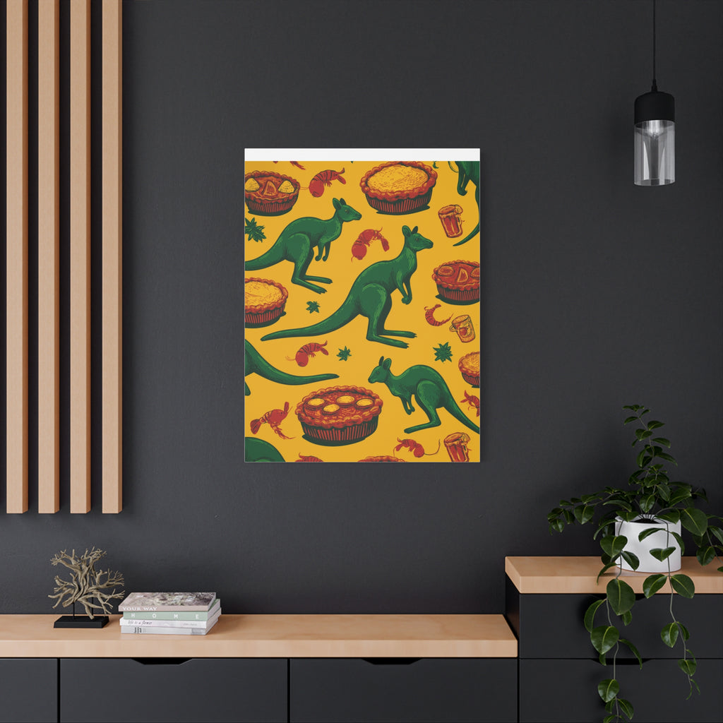 Kangaroo Canvas Wall Art, Vibrant Animal Decor, Unique Gift for Nature Lovers, Fun Kitchen Wall Hanging, Australian Themed Art