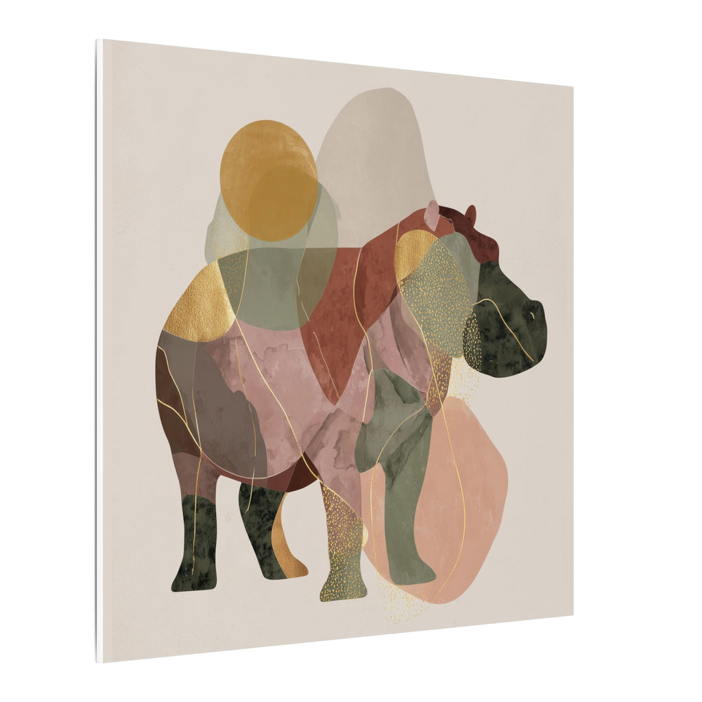 Geometric Hippo: Abstract Animal Art, Minimalist Pastel Composition   |    Custom Orders Available