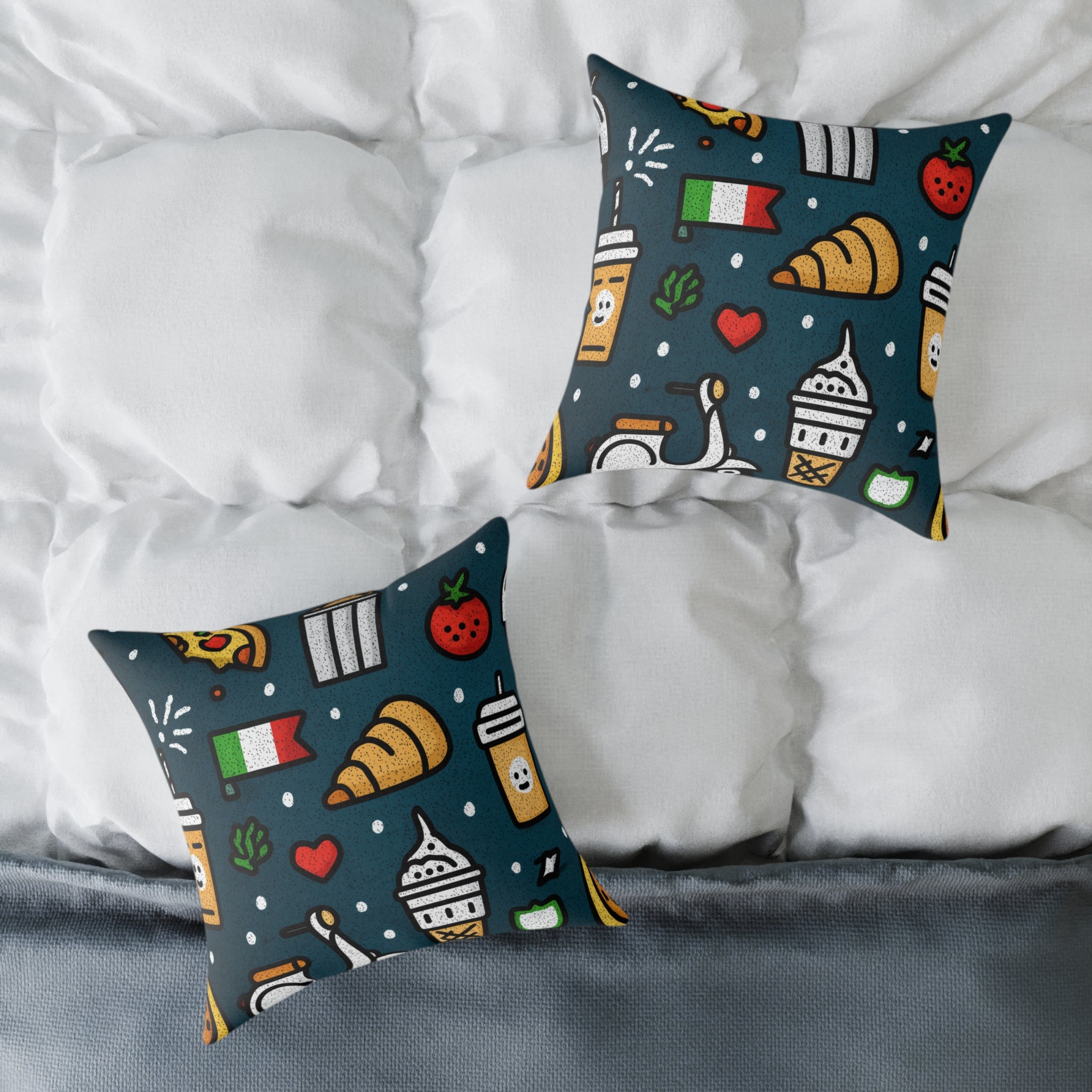 Charming Italy Themed Decorative Pillow, Cozy Couch Accent, Kitchen Decor, Gift for Food Lovers, Fun Home Accessories