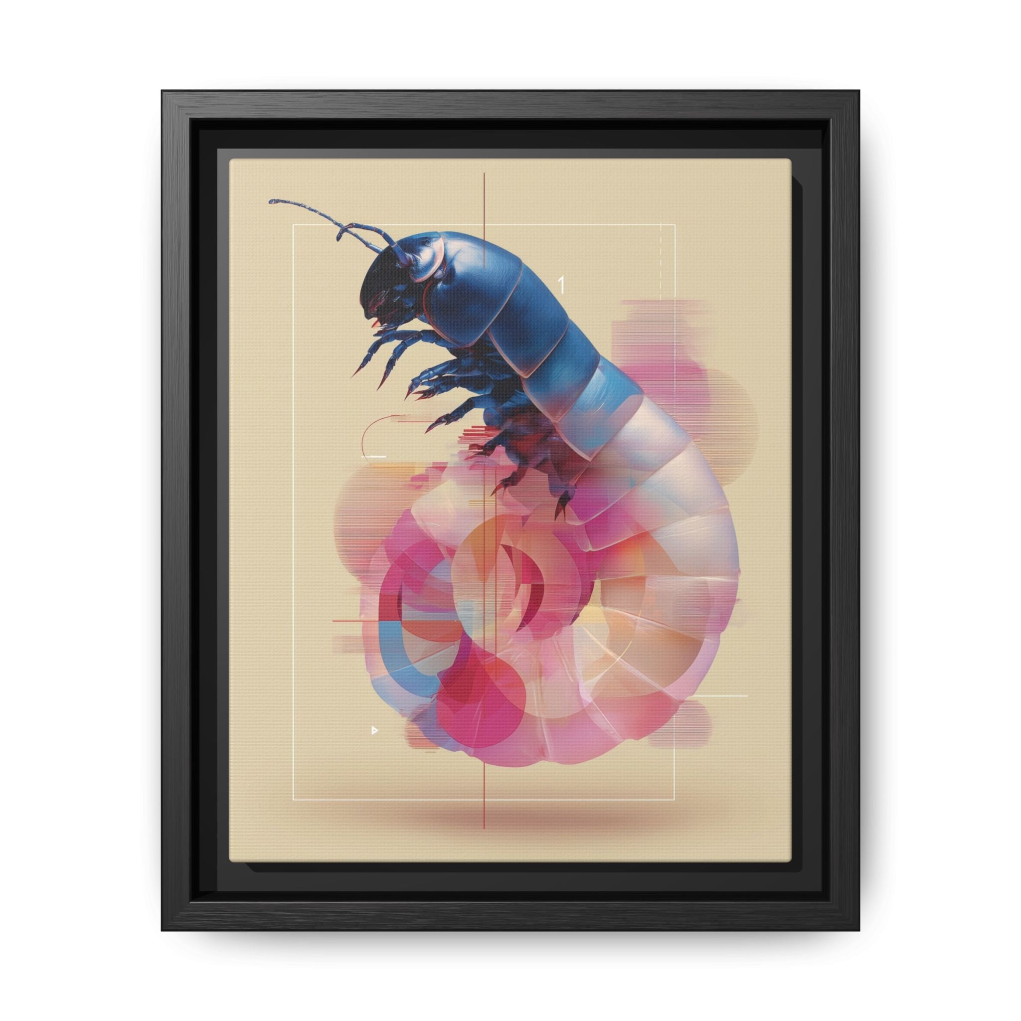 Exoskeleton Enigma: Digital Glitch Isopod, Metallic Crustacean Portrait   |  Personalized & Custom Orders Available