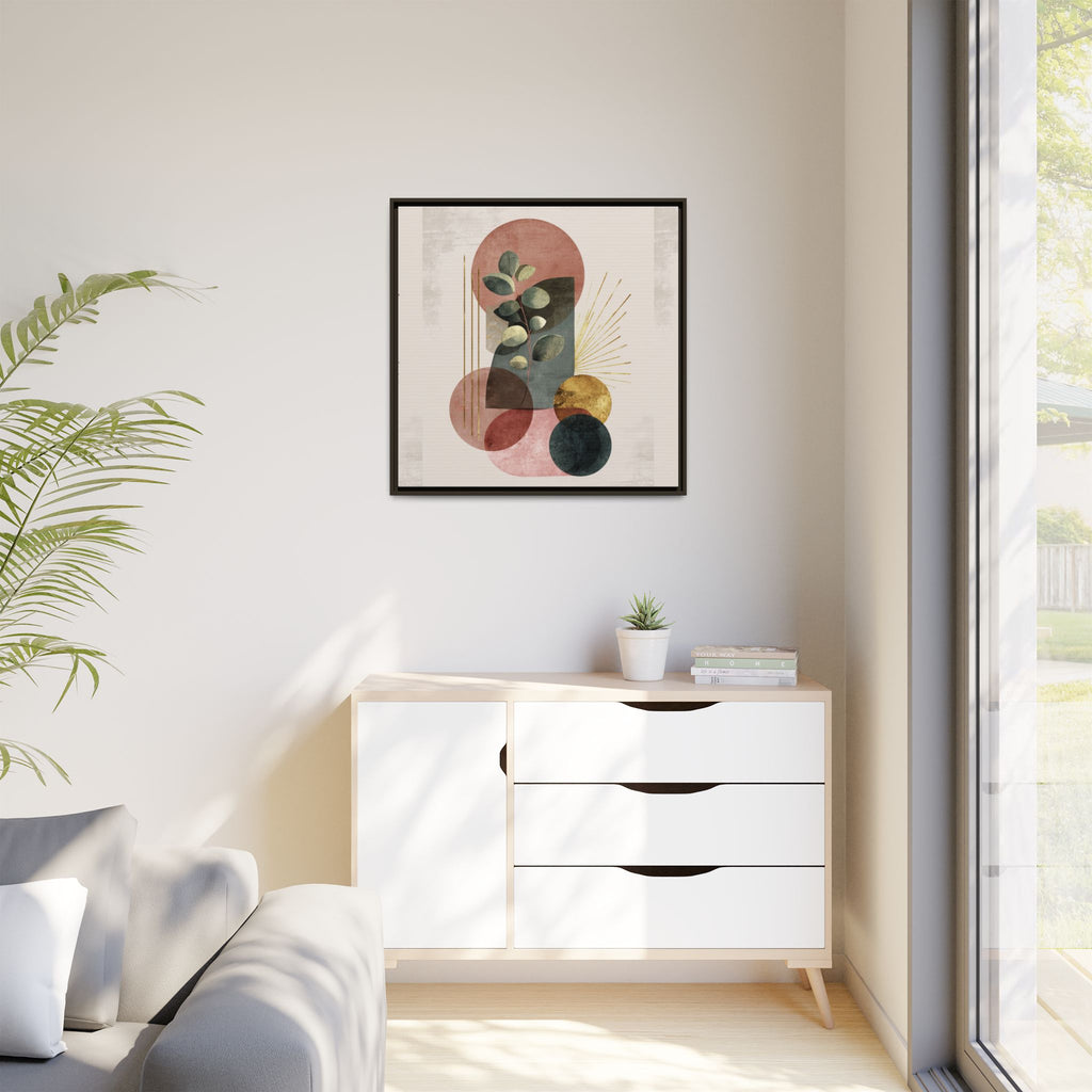 Botanical Geometric Symphony: Eucalyptus Harmony, Metallic Intersections, Modern Earth Tones   |   Custom Orders Accepted