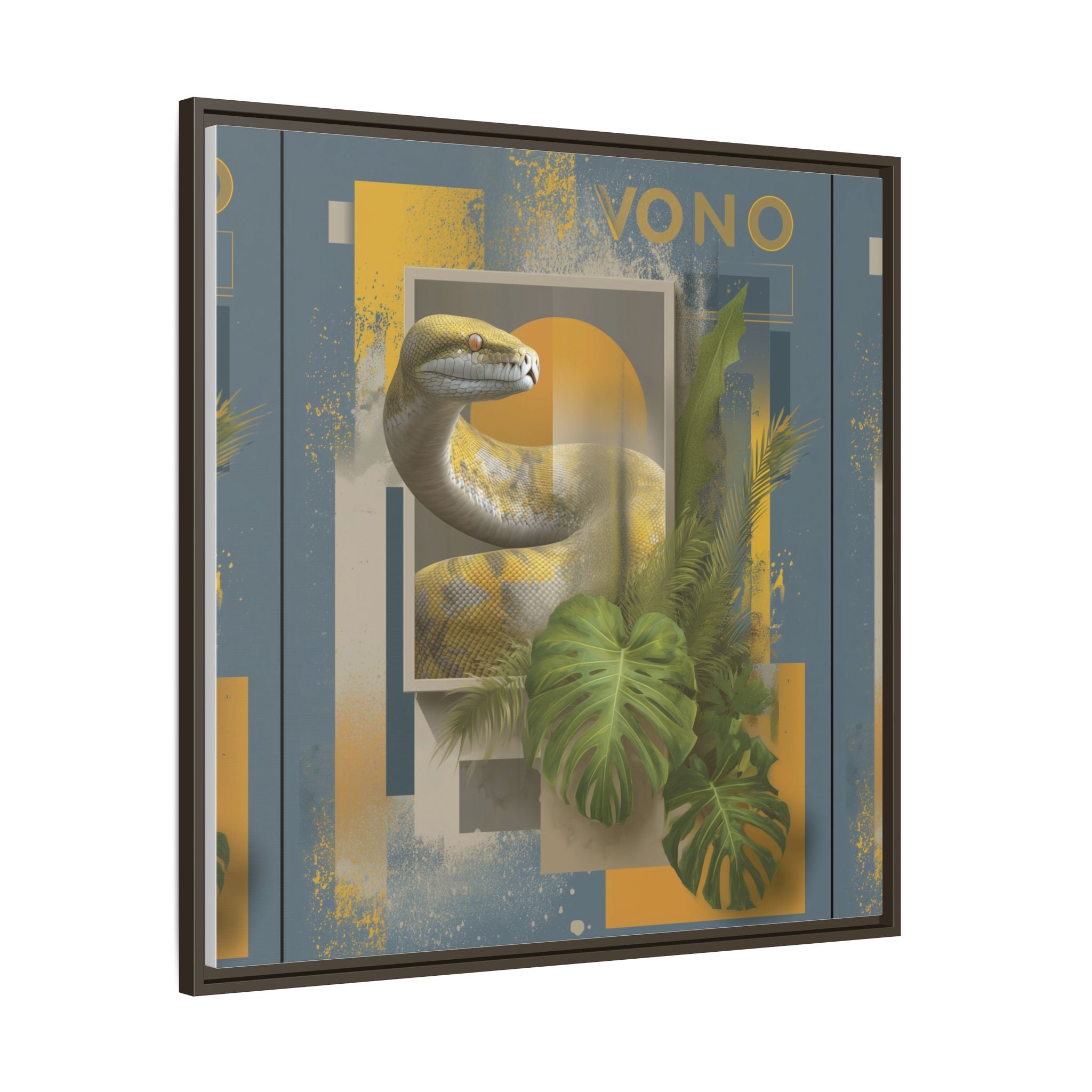 Serpent of Geometric Dimensions: Tropical Vono Design, Abstract Wildlife Art   |  Personalized & Custom Orders Available