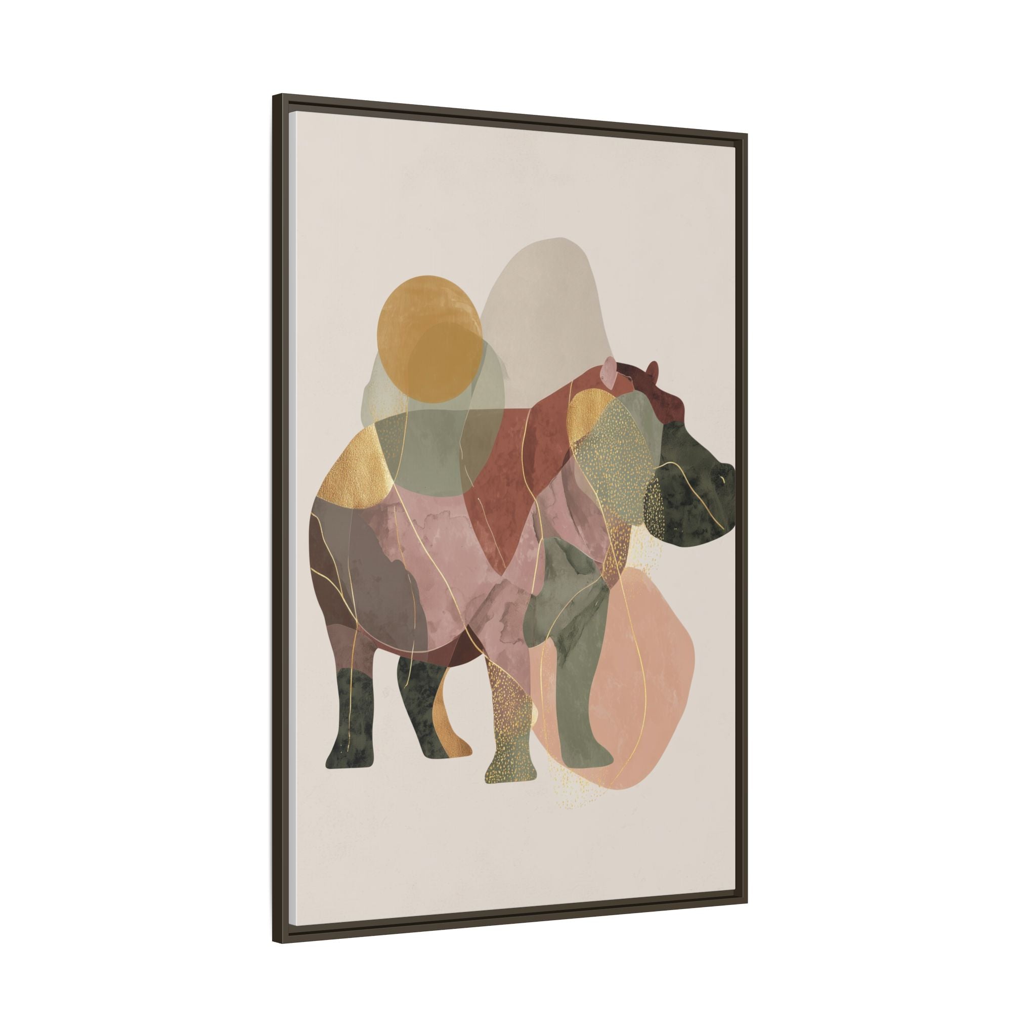 Fragmented Hippopotamus: Geometric Abstract Art, Minimalist Animal Portrait   |  Personalized & Custom Orders Available