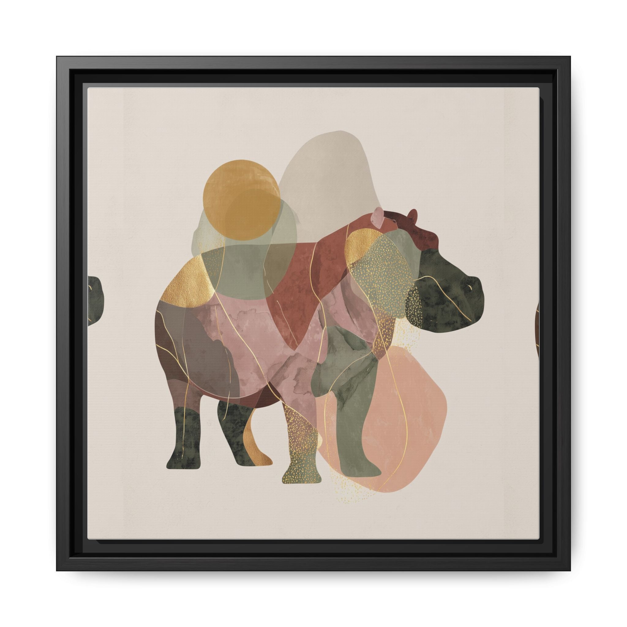 Geometric Harmony: Abstract Hippo Silhouette, Modern Minimalist Animal Art   |    Custom Orders Available
