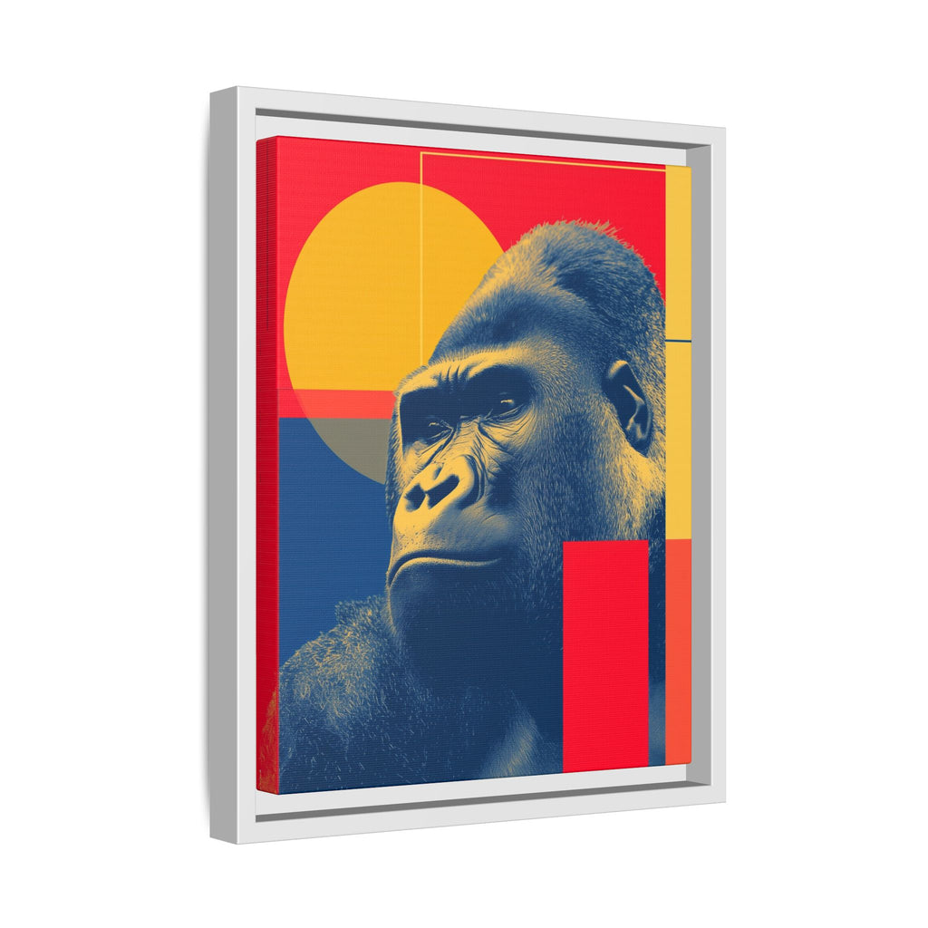 Primal Geometry: Gorilla Portrait in Blue and Yellow, Pop Art Graphic Design   |  Personalized & Custom Orders Available