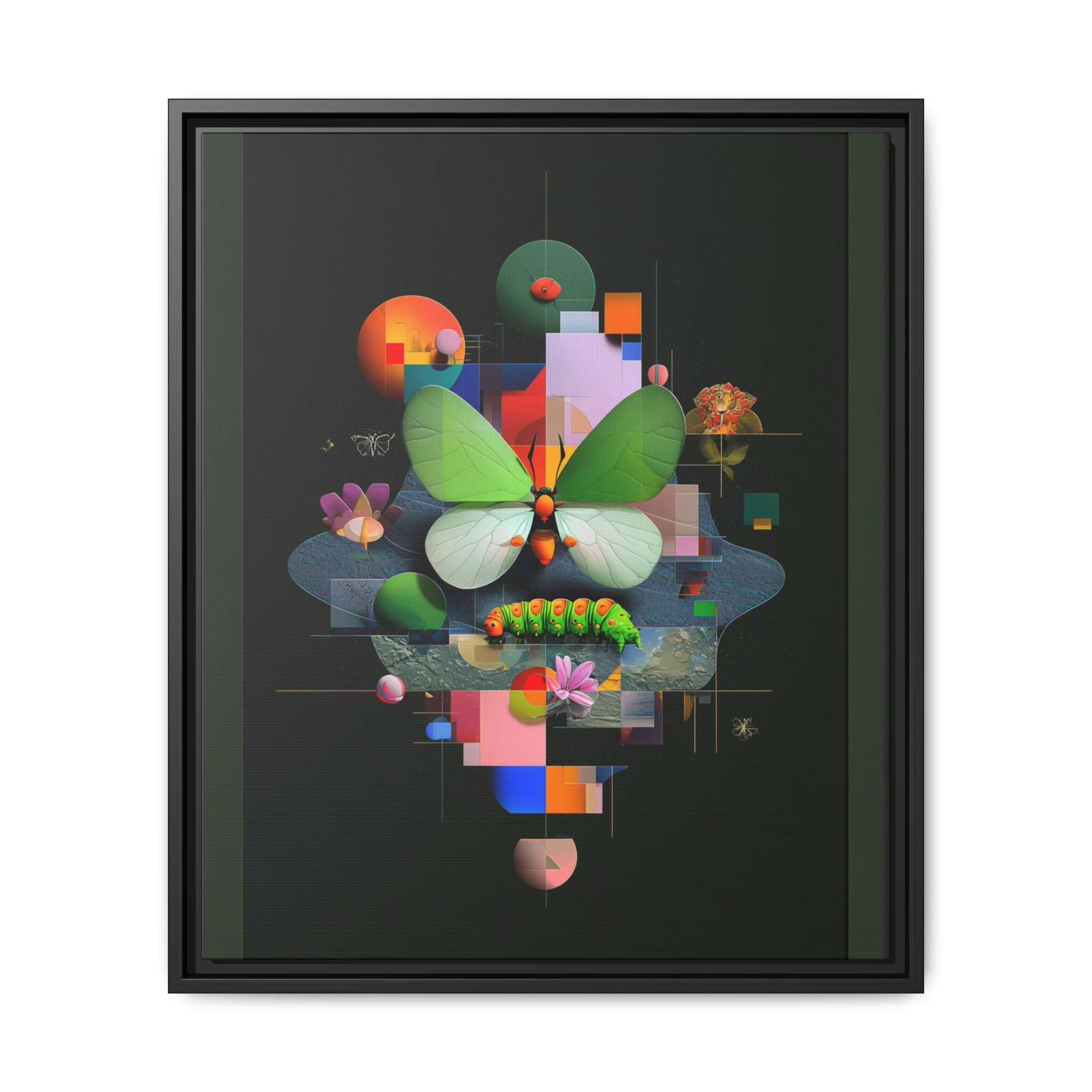Metamorphosis Geometry Framed Print : Digital Nature Synthesis, Butterfly Abstraction   |  Personalized & Custom Orders Available