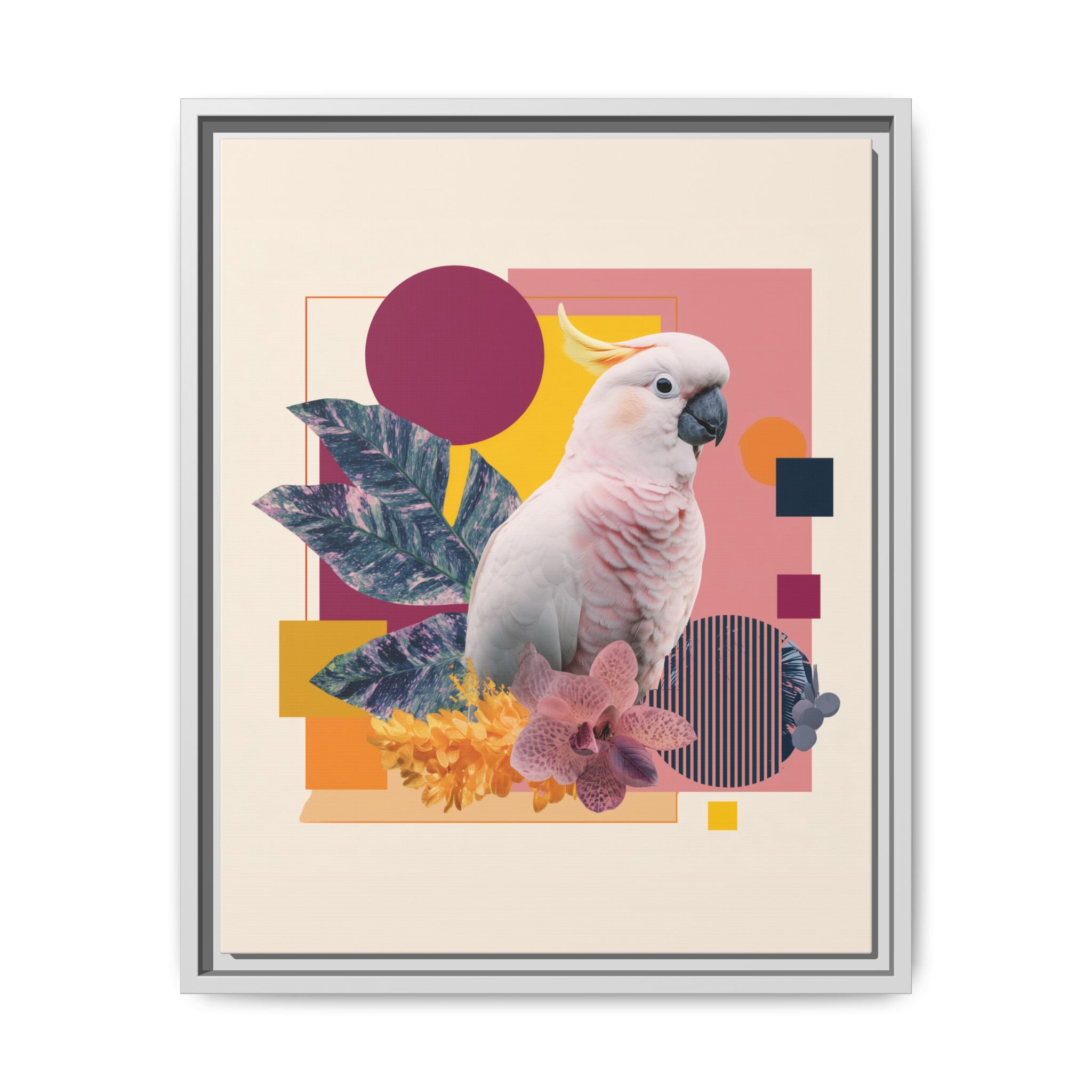 Cockatoo in Geometric Paradise: Tropical Avian Design, Modern Abstract Art   |    Custom Orders Available