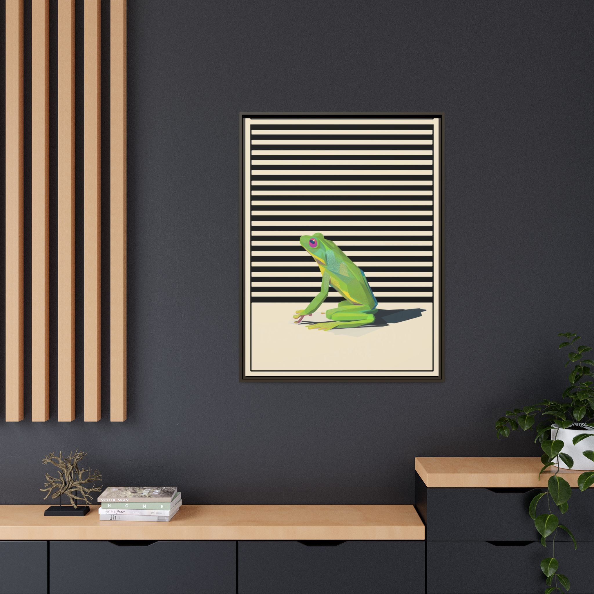 Geometric Frog Persona: Modern Wildlife Illustration, Vibrant Graphic Design   |  Personalized & Custom Orders Available