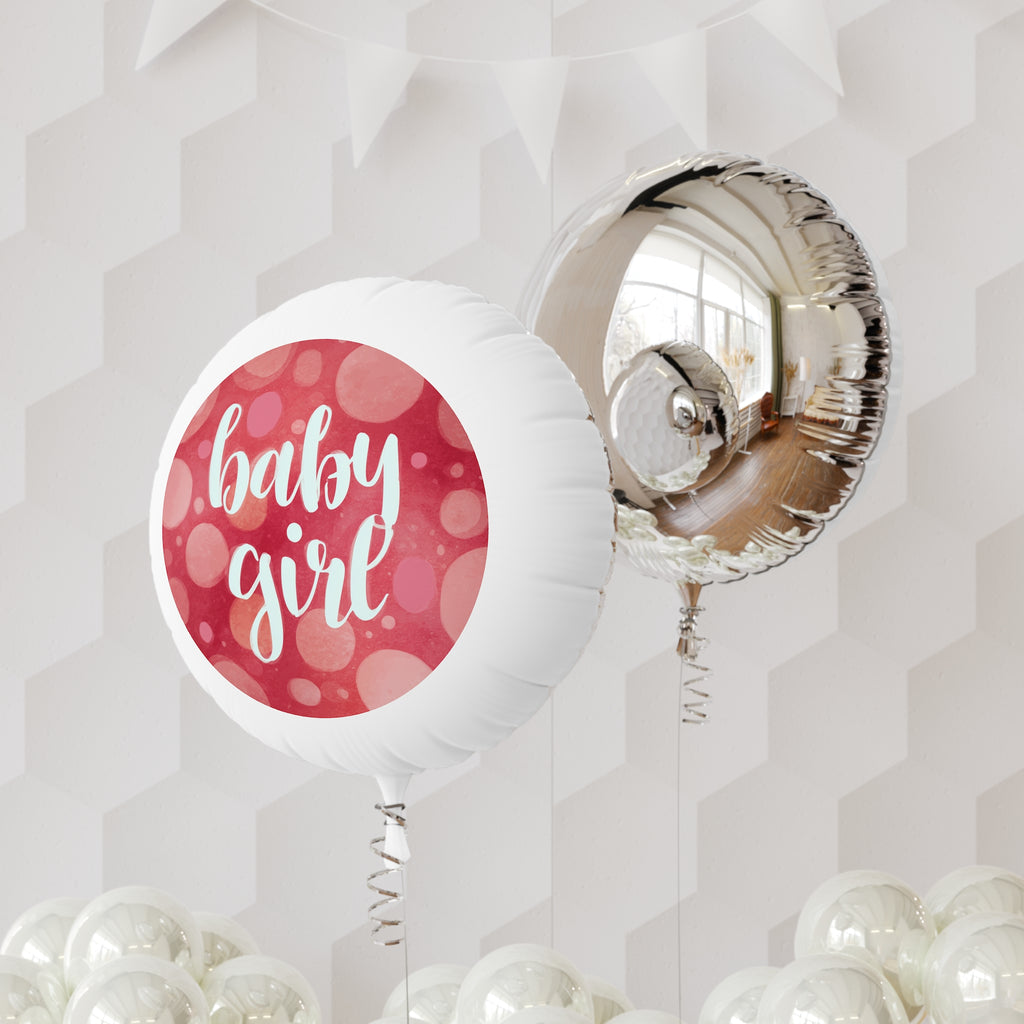 Baby Girl Mylar Balloon – Pink Polka Dot Gender Reveal or Newborn Celebration