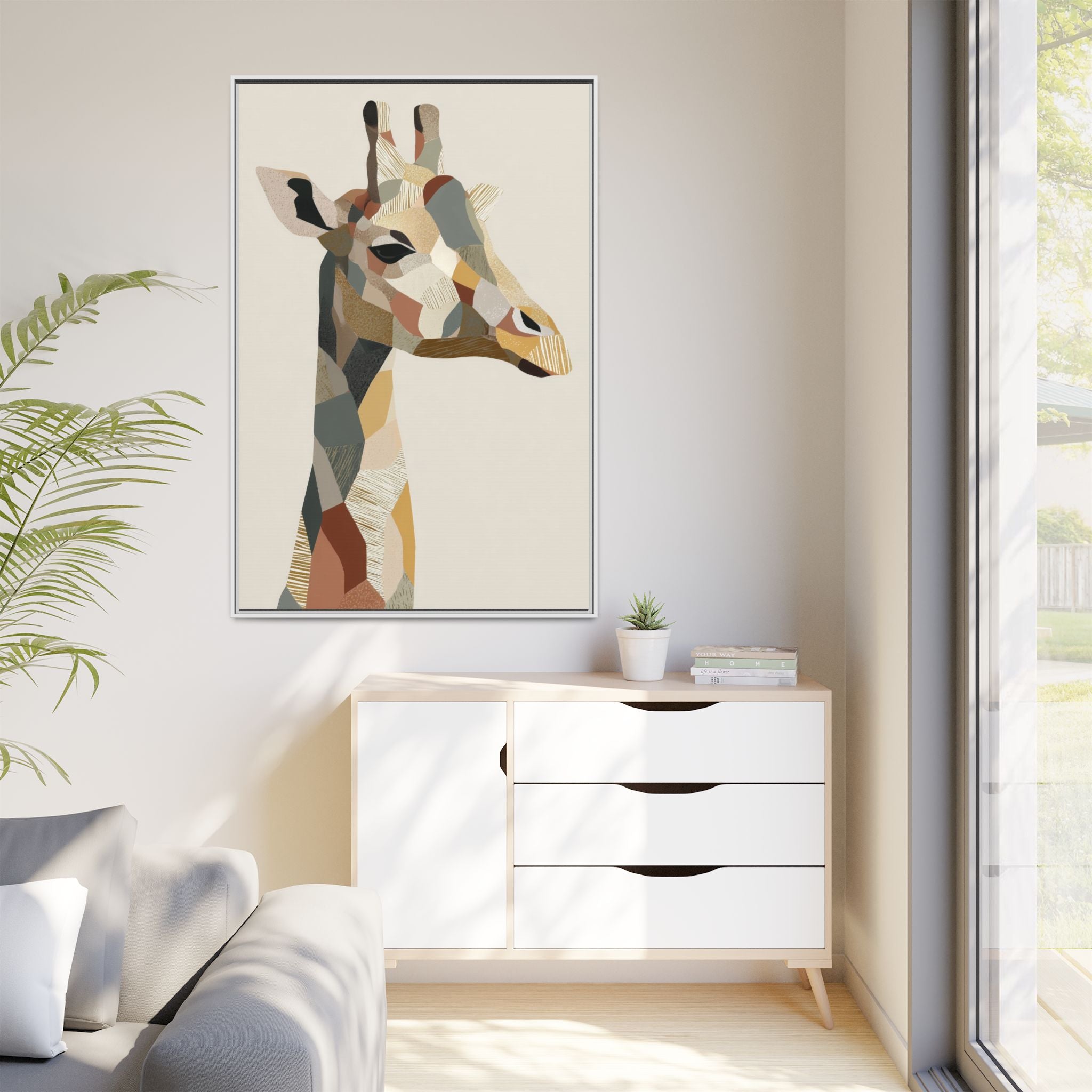 Geometric Giraffe: Cubist Wildlife Abstraction, Polygon Animal Portrait   |  Personalized & Custom Orders Available