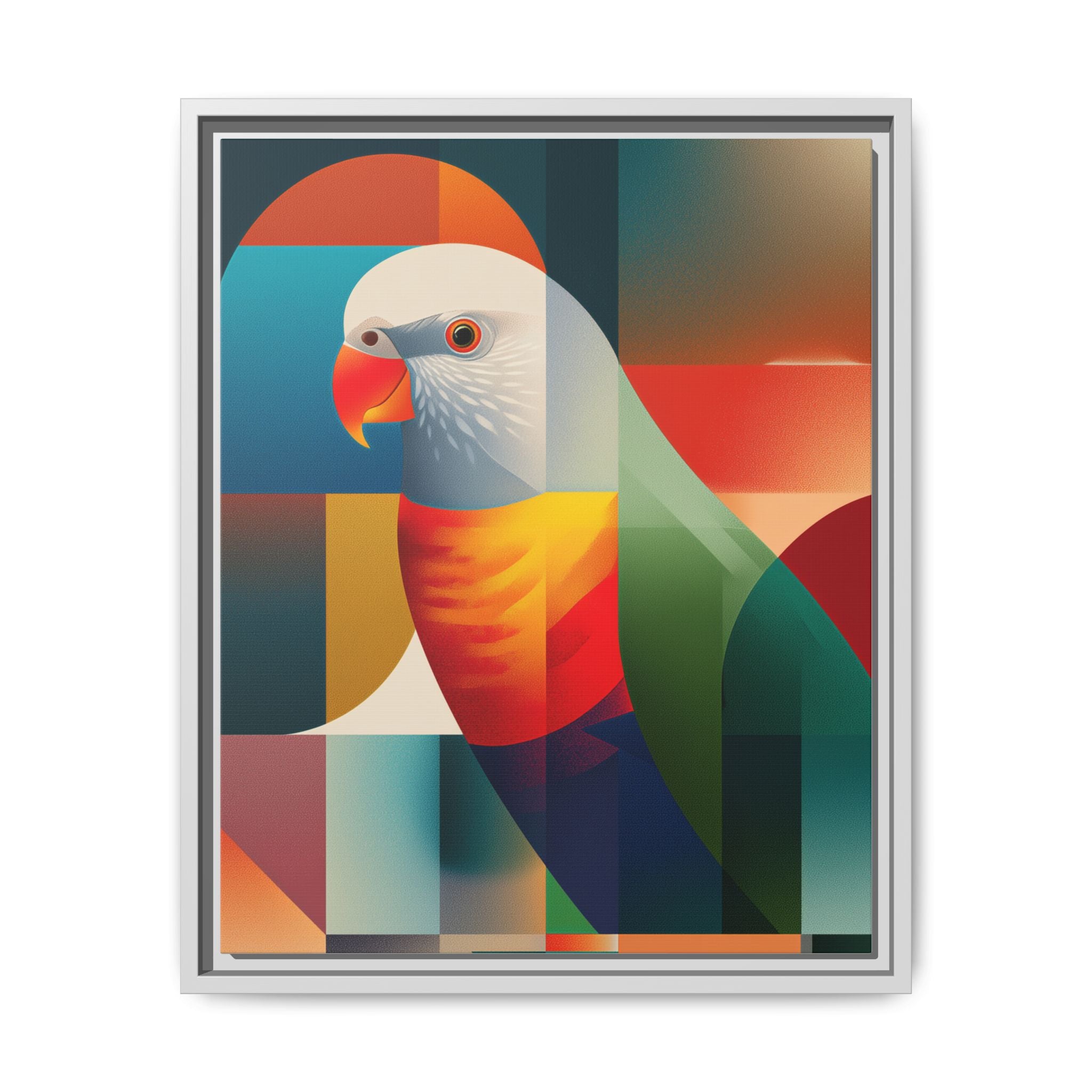Cubist Parrot: Geometric Bird Illustration, Modern Digital Art   |    Custom Orders Available